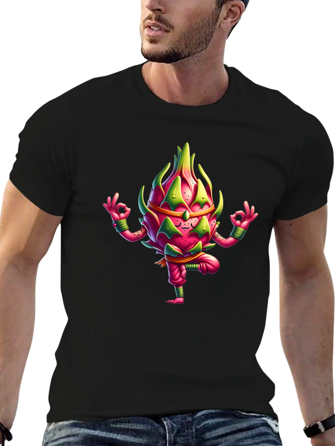 Black Dragon Fruit Yoga T-Shirt - Meditate in Style! view 6