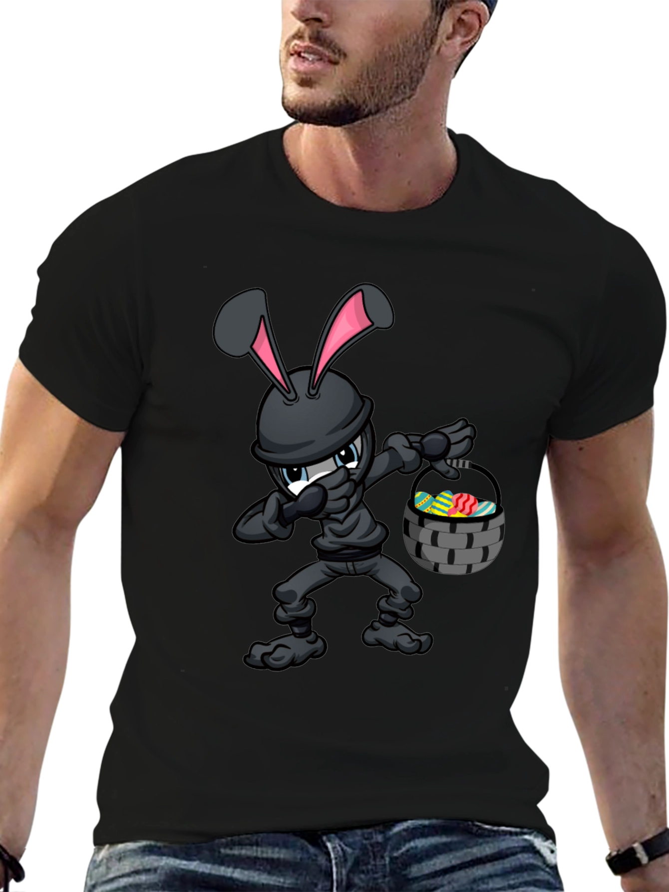 Black Ninja Easter Bunny T-Shirt view 6