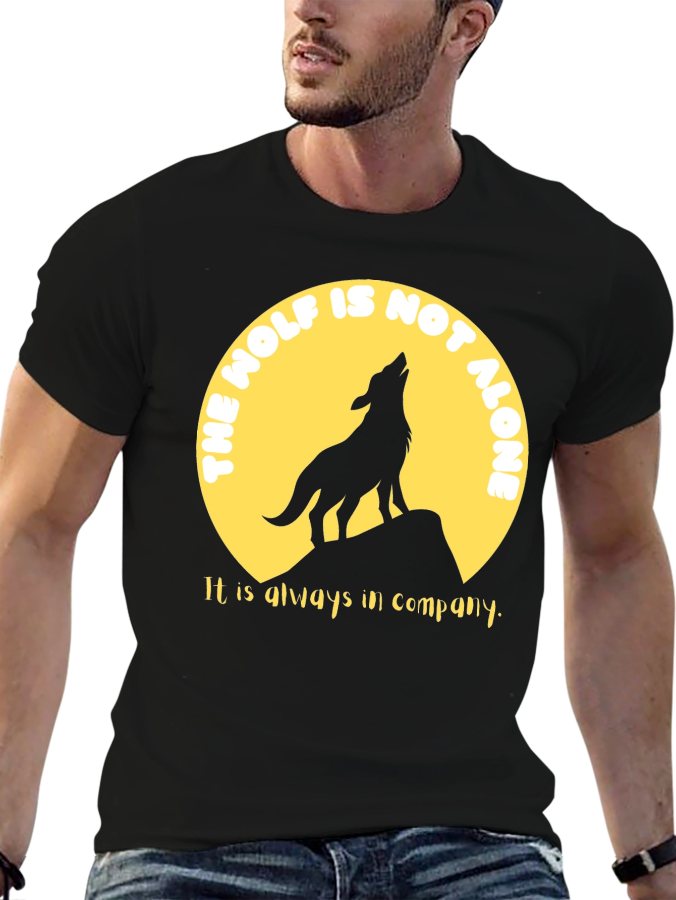 Black Wolf Pack T-Shirt - Lunar Design view 6