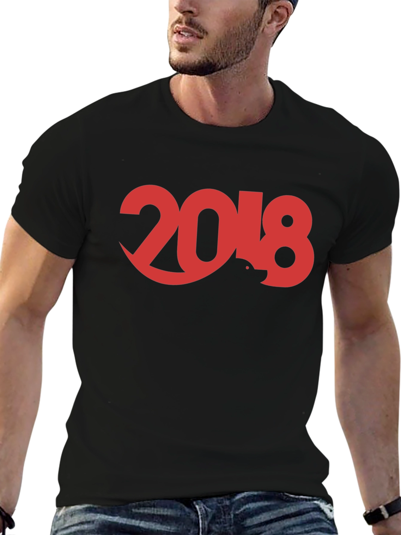 Black 2018 Graphic Tee - Black Crew Neck T-Shirt view 6