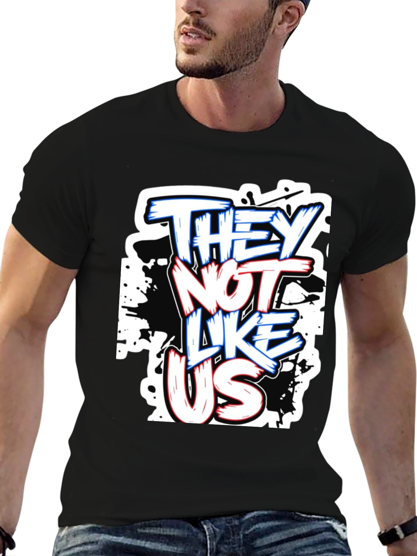 Black They Not Like Us Graphic T-Shirt view 6
