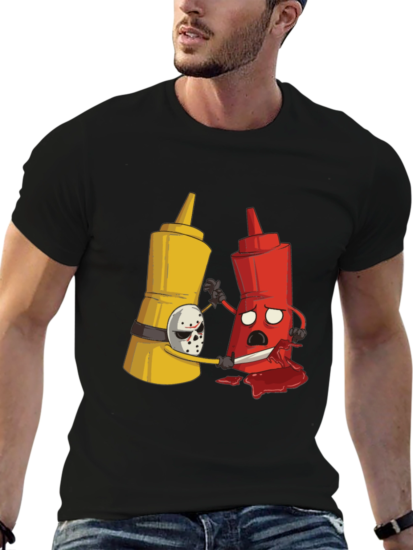 Black Killer Condiments Graphic T-Shirt view 6