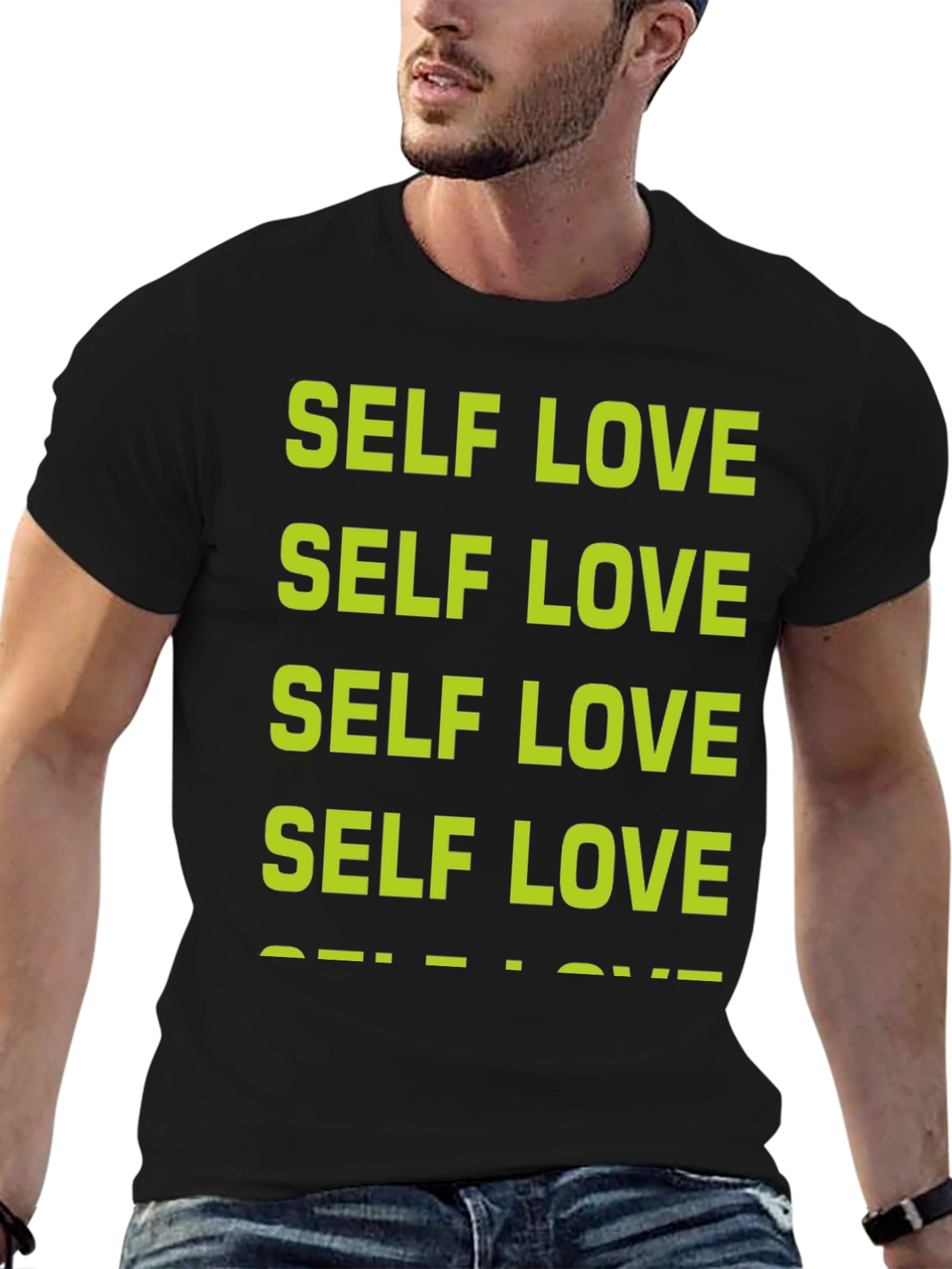 Black Self Love T-Shirt - Positive Message Tee view 6