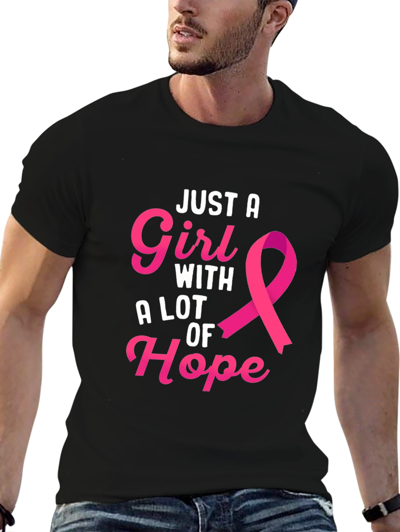 Black Just A Girl With A Lot of Hope T-Shirt view 6