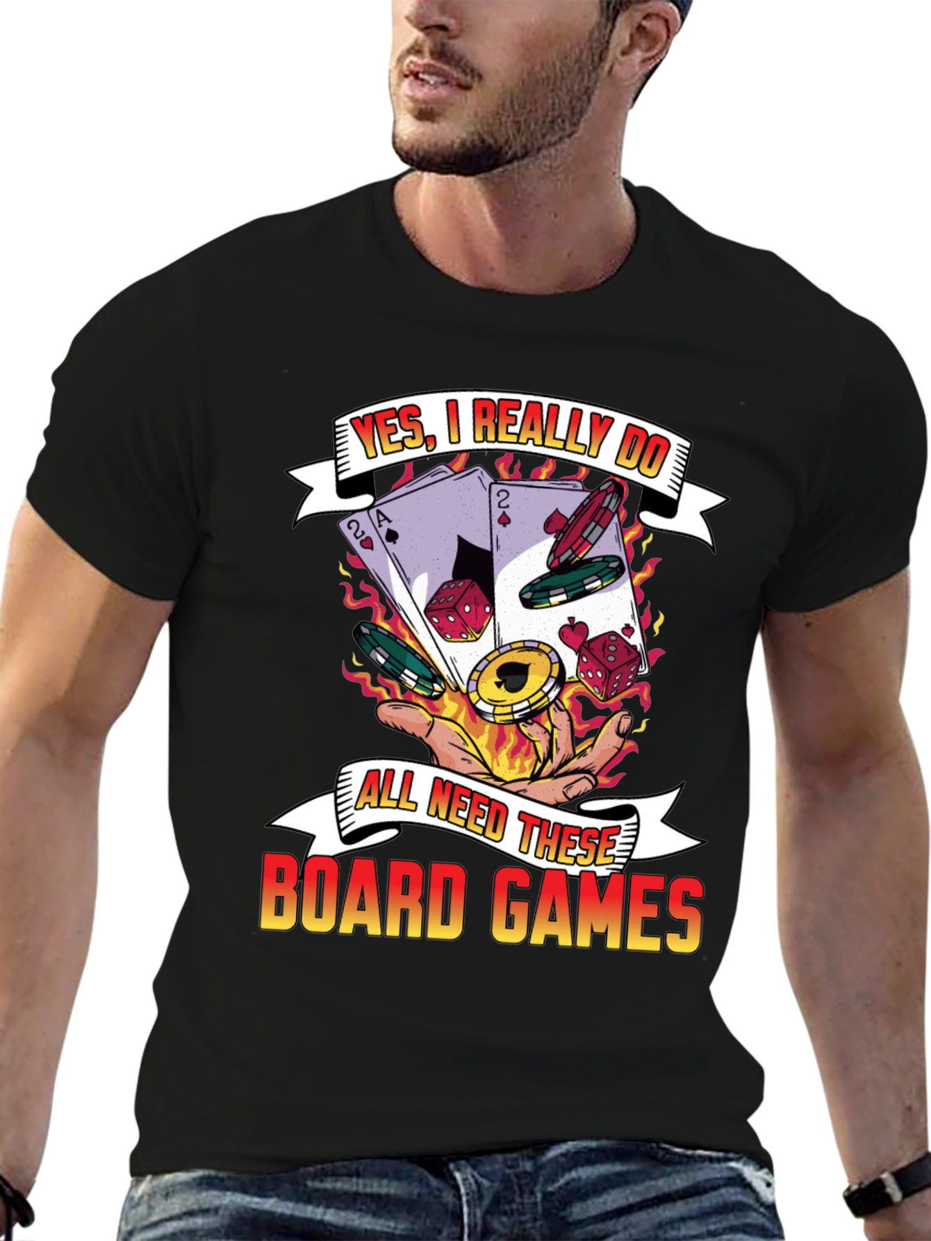 Black Board Game Lover T-Shirt - Yes, I Really Do Need These view 6