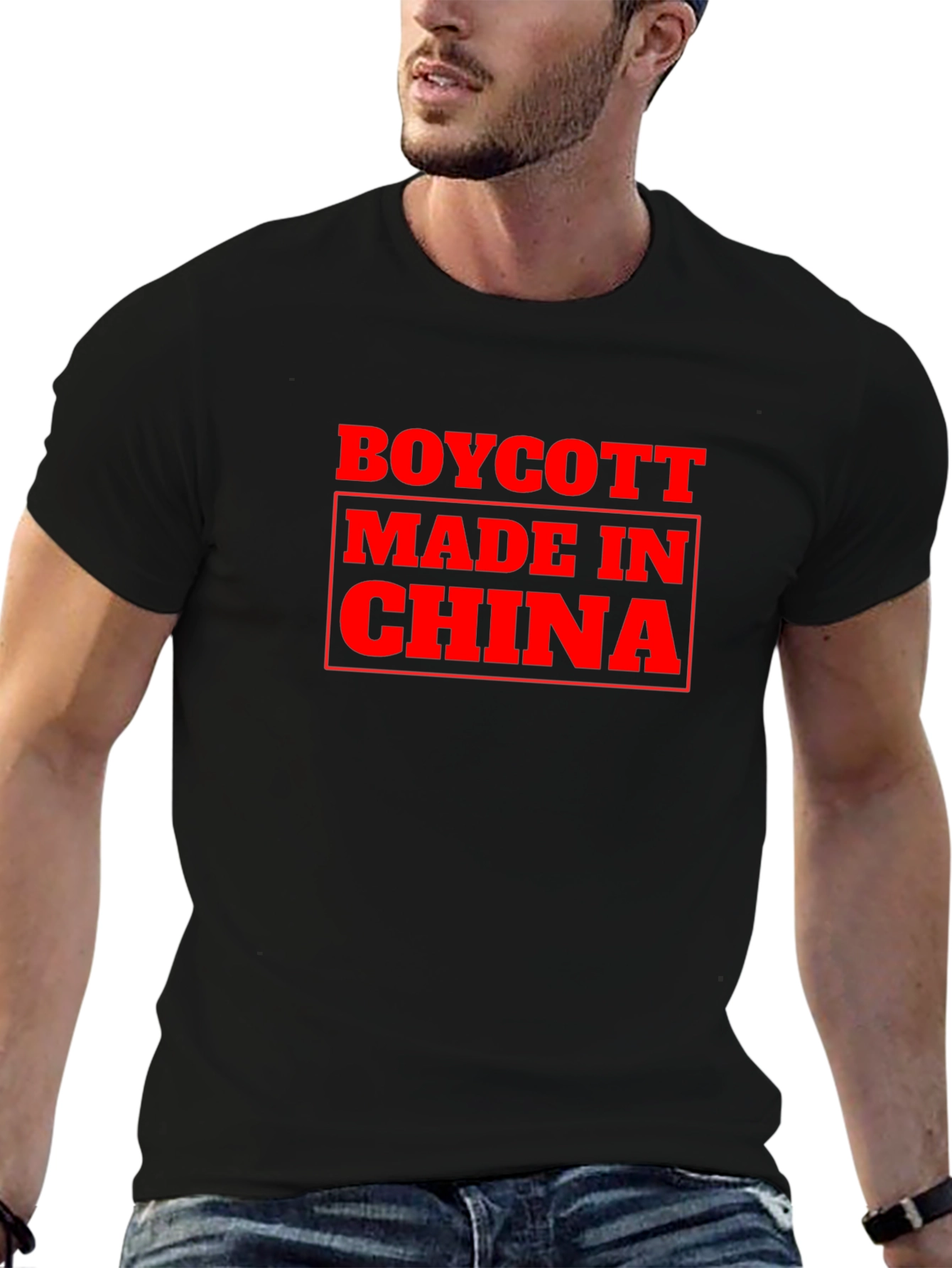 Black Boycott Made in China Graphic Tee view 6