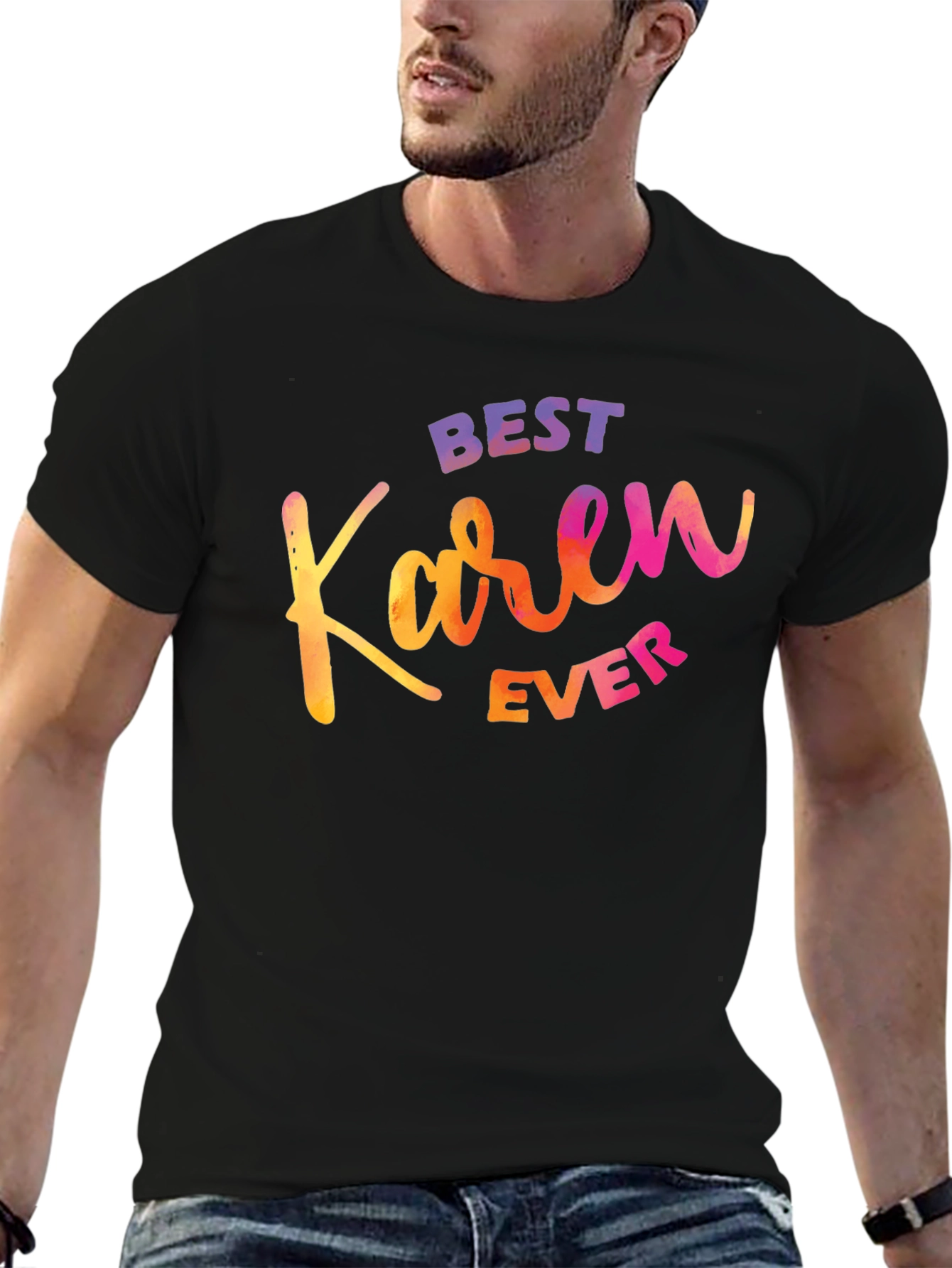 Black Best Karen Ever T-Shirt - Funny Sarcastic Graphic Tee view 6