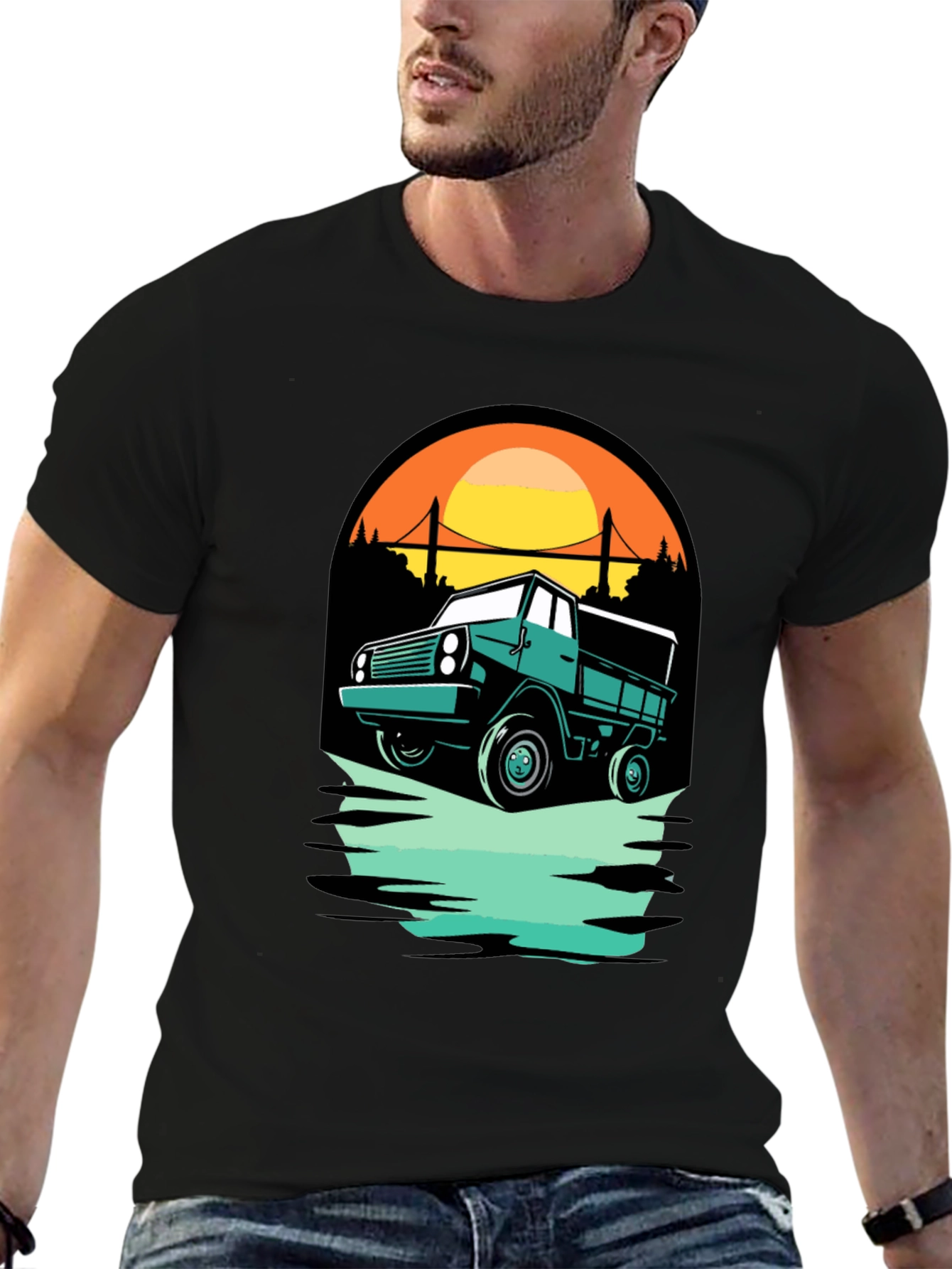 Black Vintage Truck Graphic Tee - Adventure Ready view 6