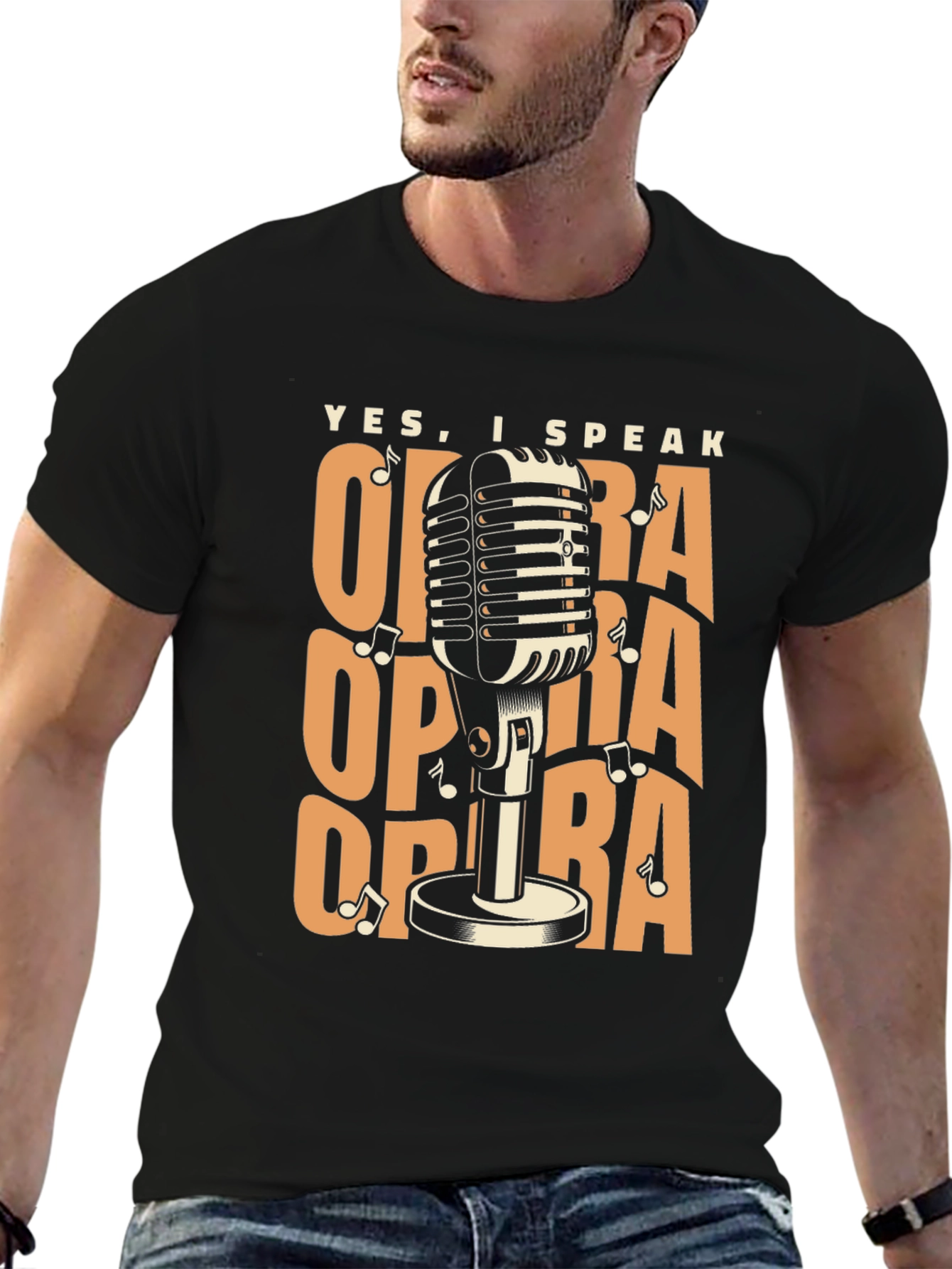 Black Yes, I Speak Opera - Music Lover T-Shirt view 6