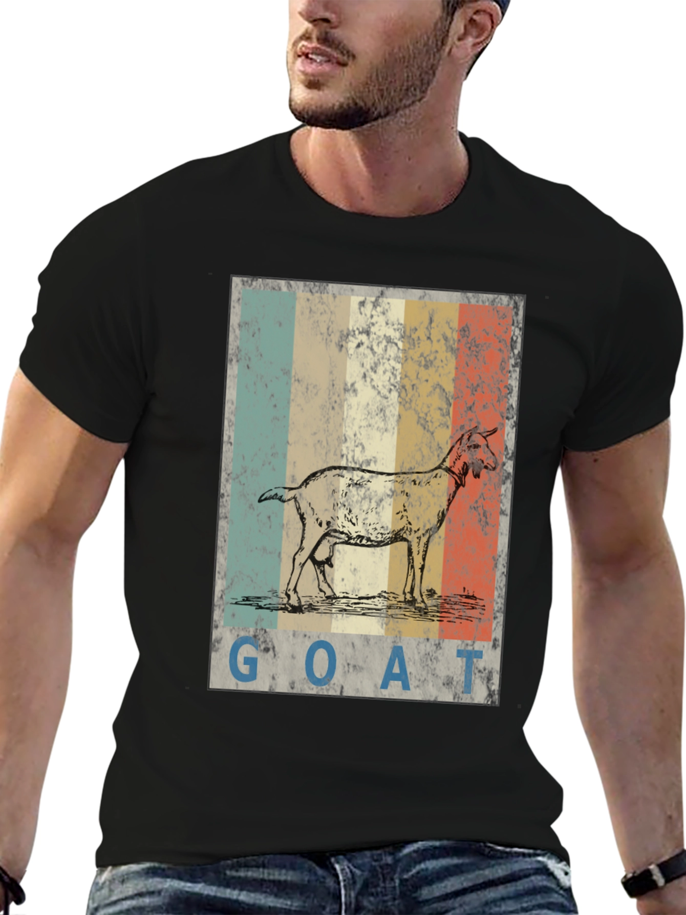 Black Vintage Goat T-Shirt - Graphic Tee view 6