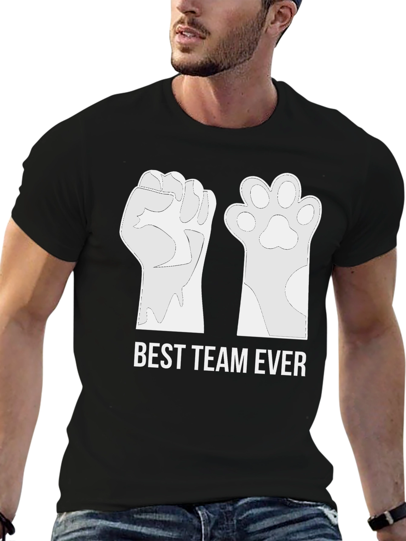 Black Best Team Ever Graphic Tee view 6