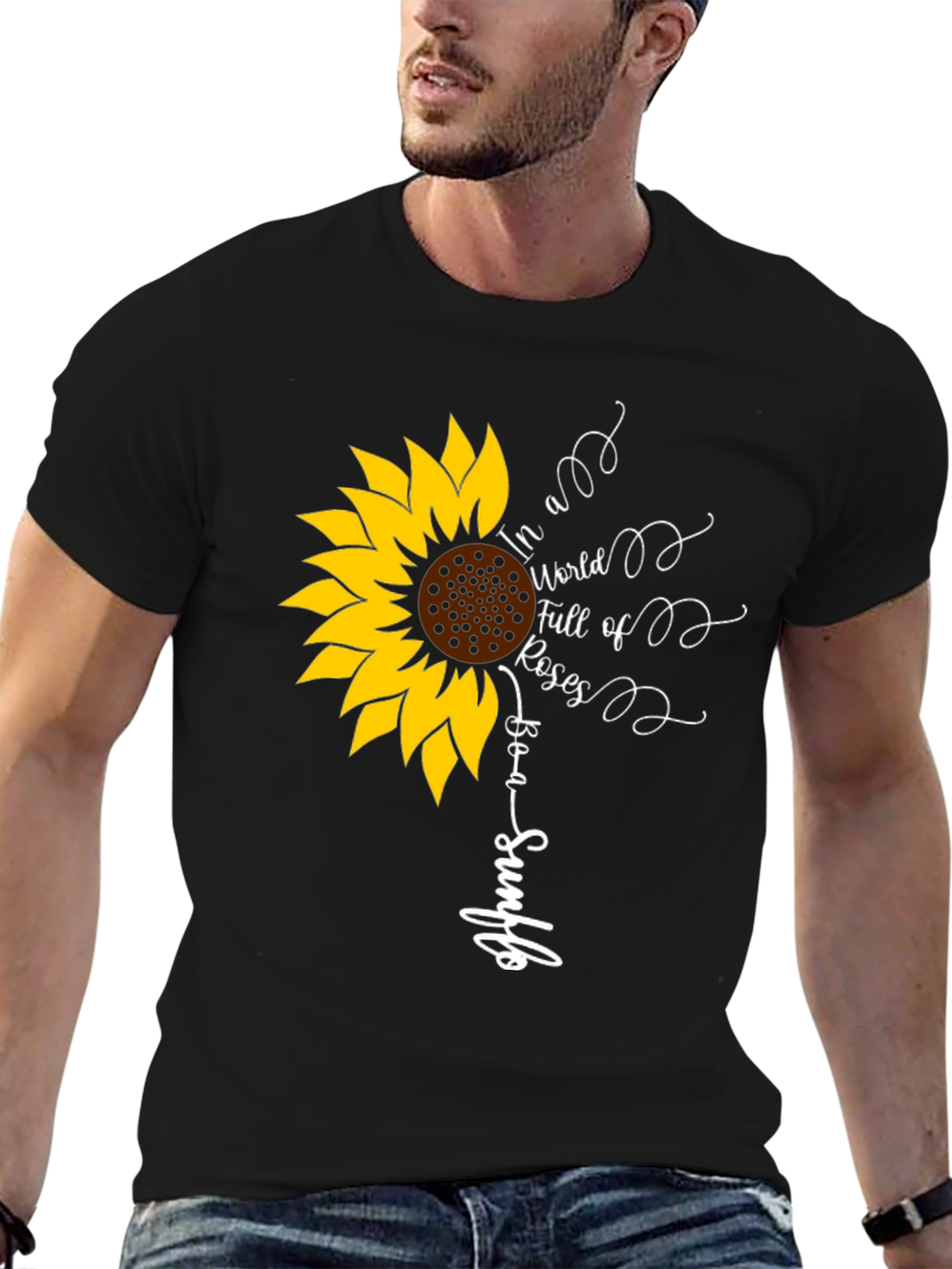 Black Sunflower Graphic Tee - Be a Sunflower view 6