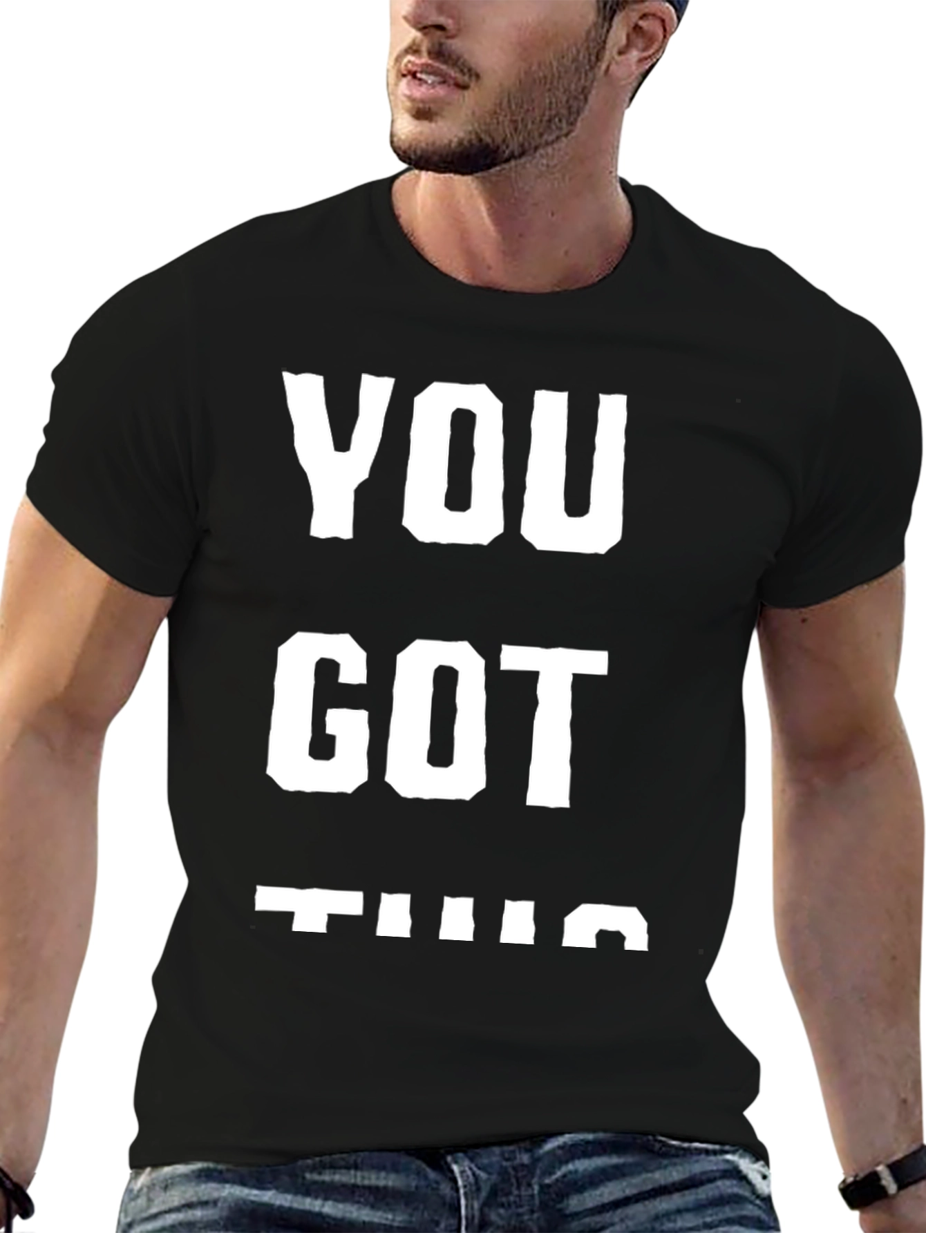 Black Motivational Black T-Shirt - You Got This view 6