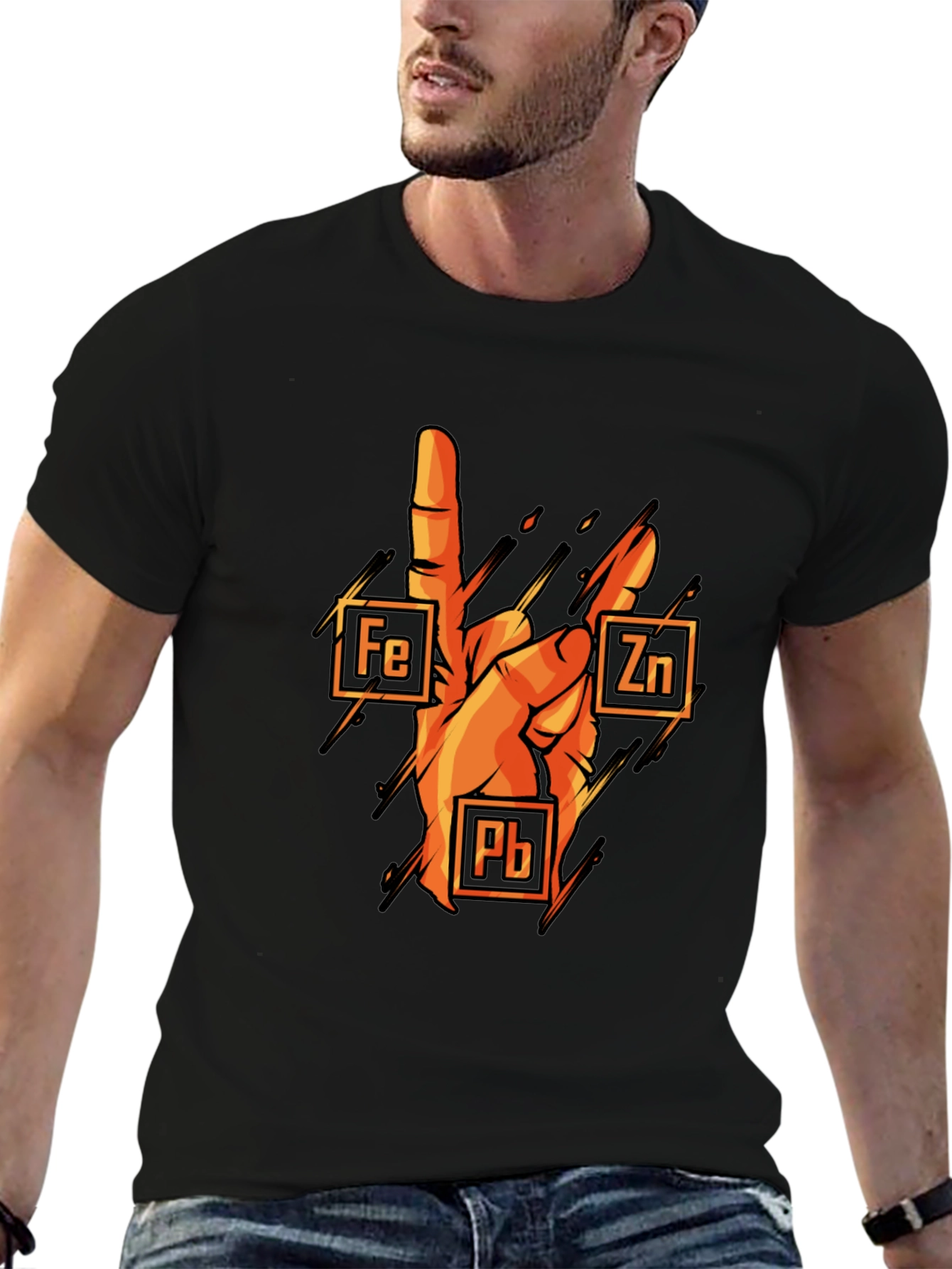 Black Rock On Chemistry T-Shirt: Iron, Zinc, Lead view 6