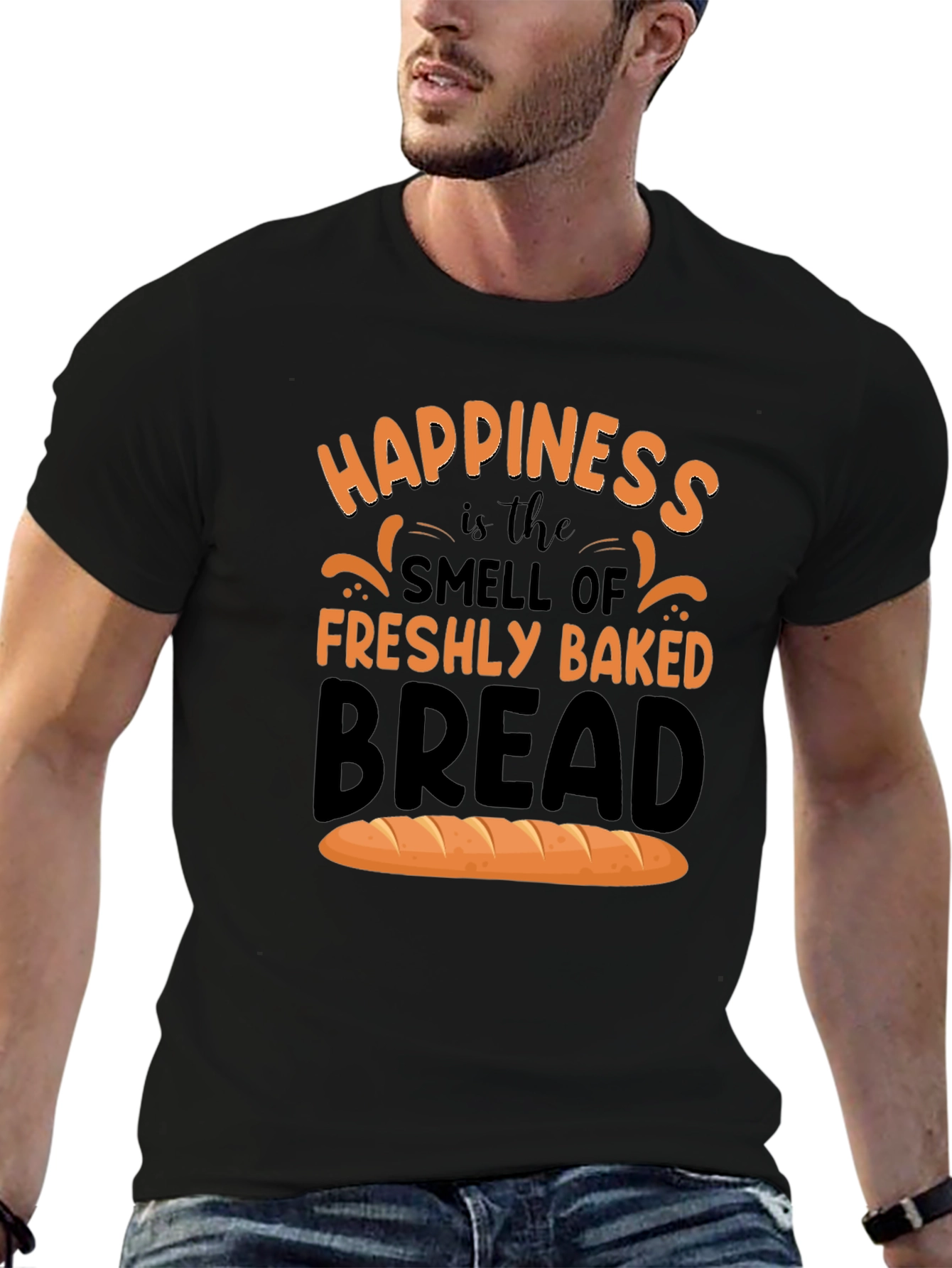 Black Happiness is Freshly Baked Bread T-Shirt view 6