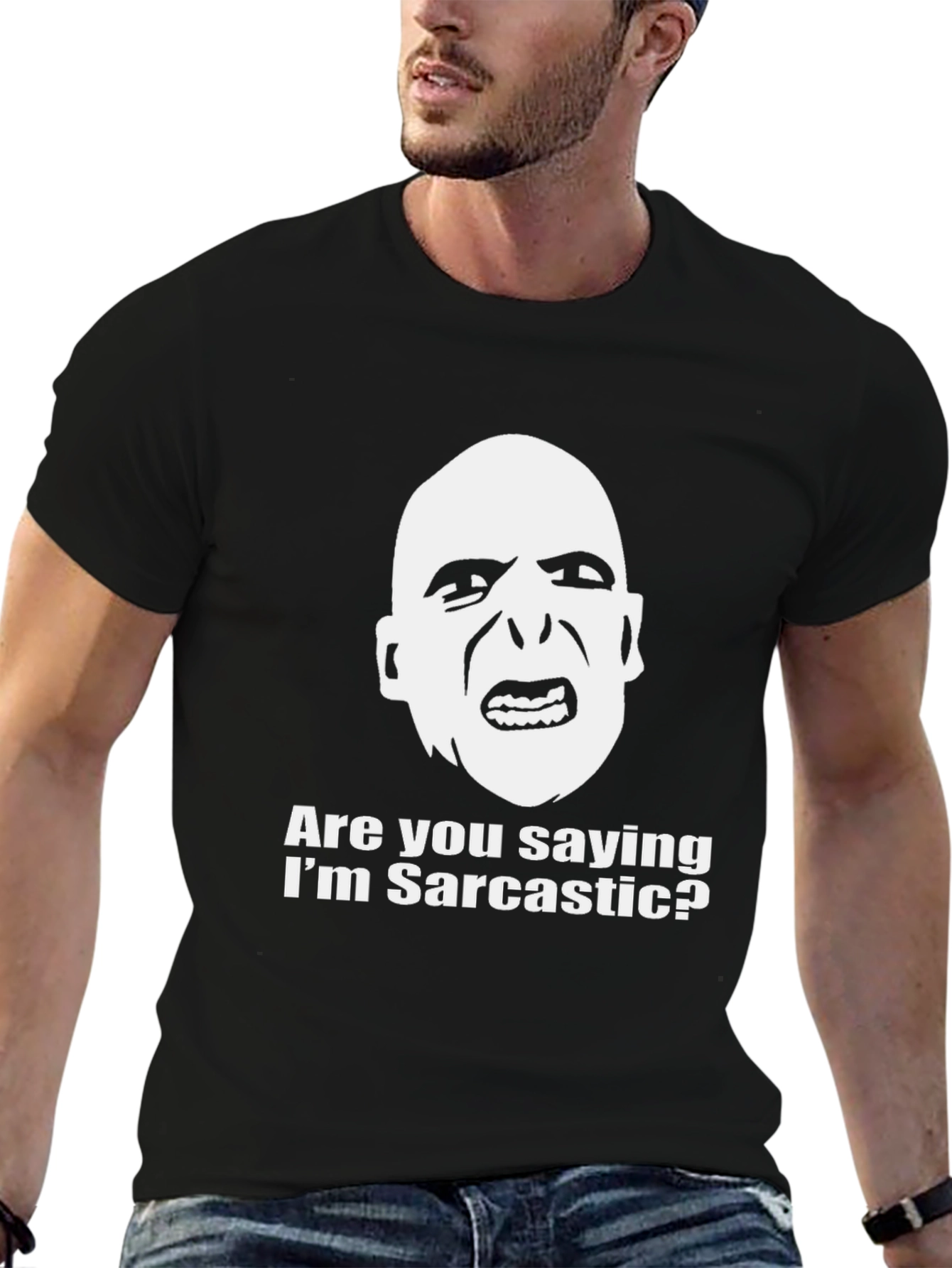 Black Sarcastic Voldemort Graphic T-Shirt view 6