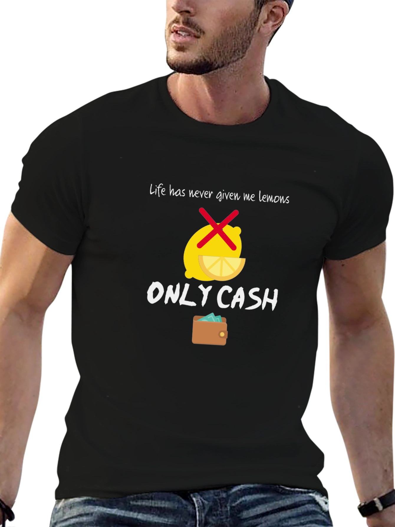 Black Life Gave Me Cash T-Shirt - Funny Graphic Tee view 6