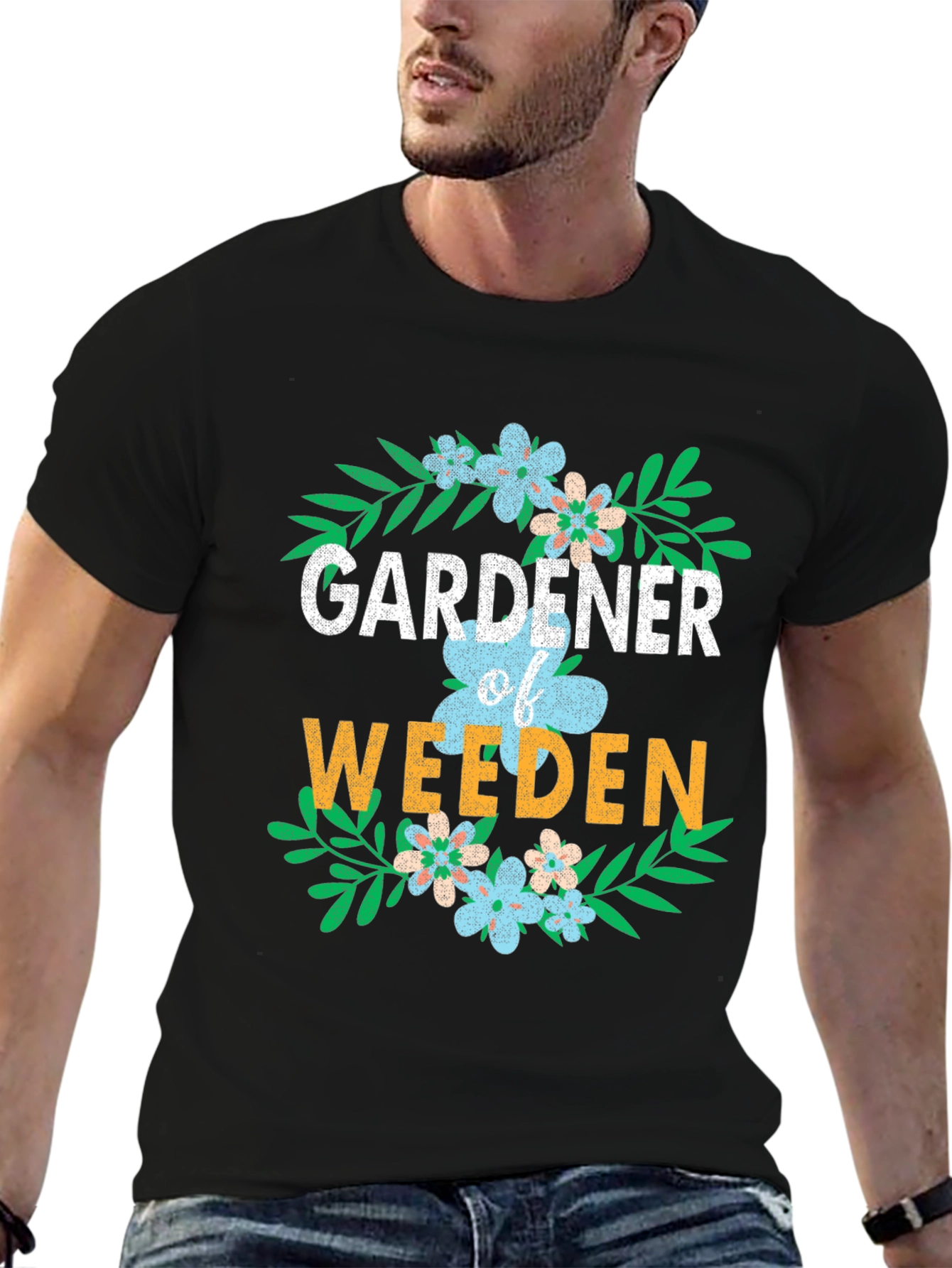 Black Gardener of Weeden Graphic T-Shirt view 6