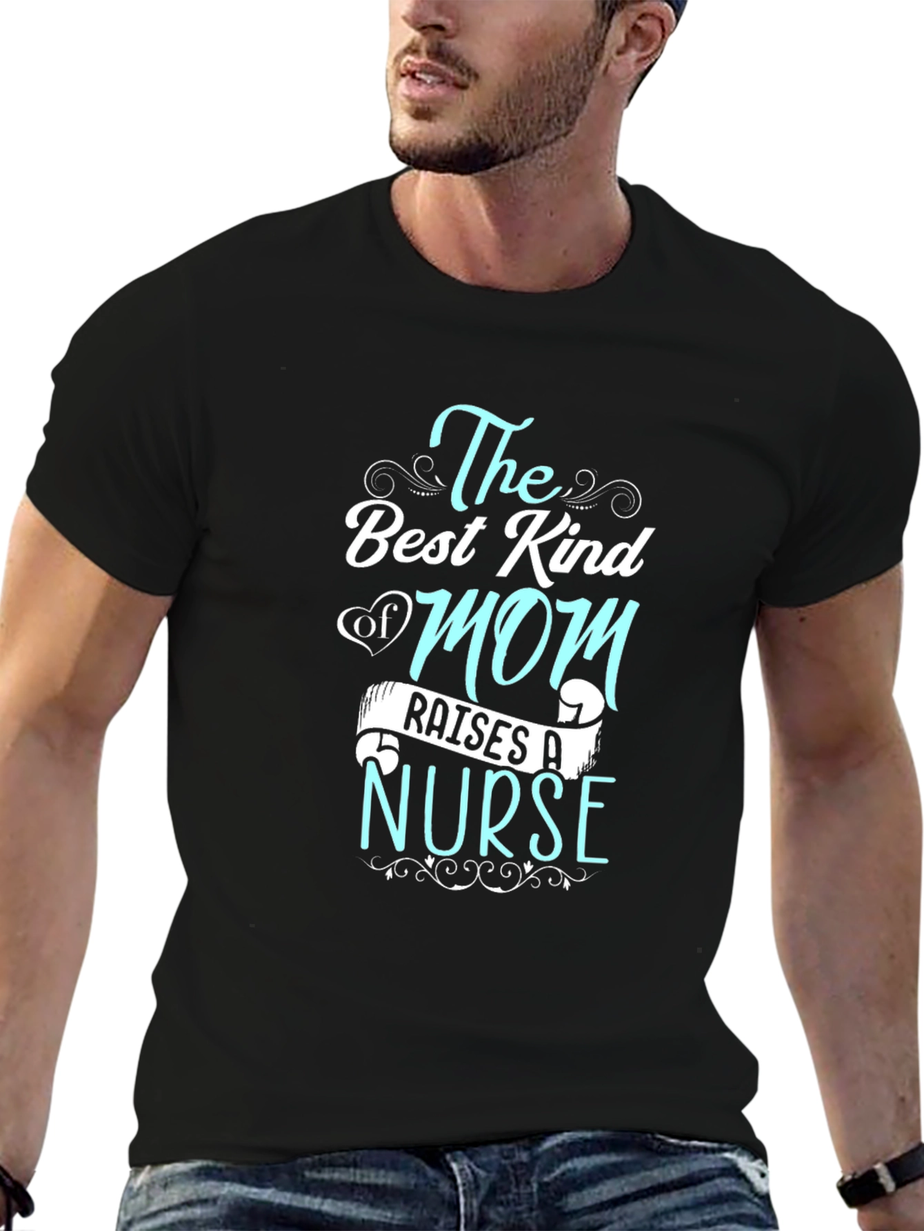 Black Best Kind of Mom Raises a Nurse T-Shirt view 6