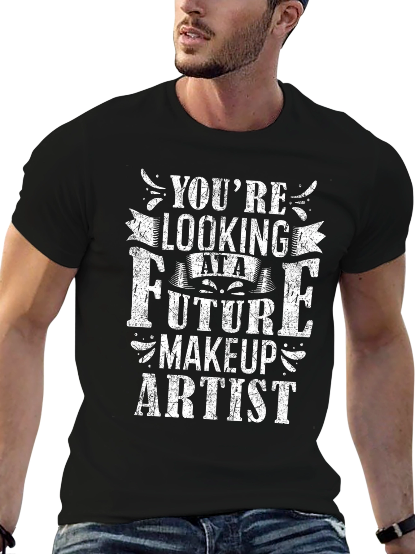 Black Future Makeup Artist Graphic Tee - Black view 6