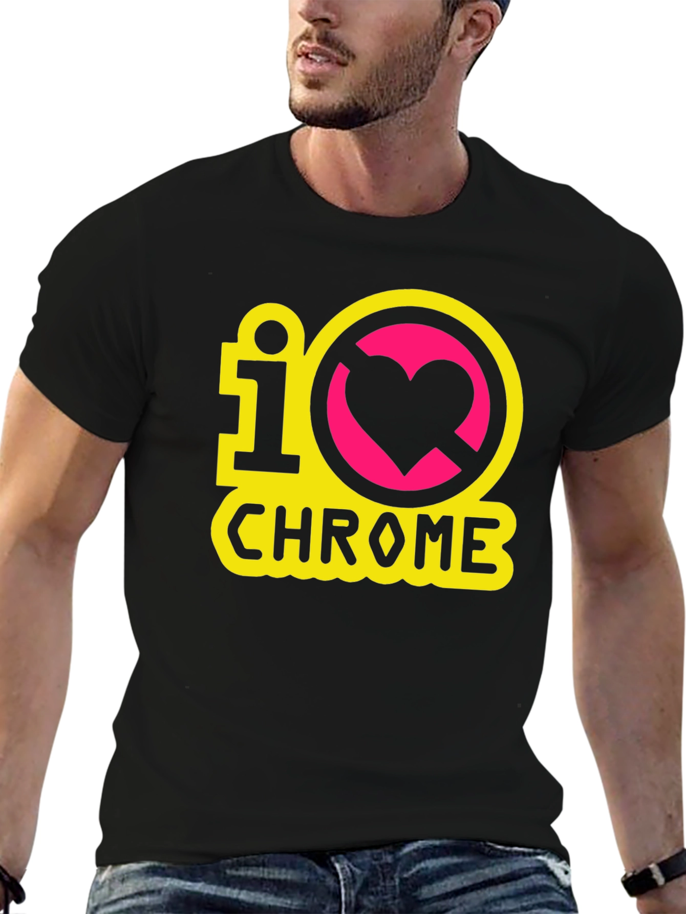 Black I Heart Chrome Black T-Shirt view 6