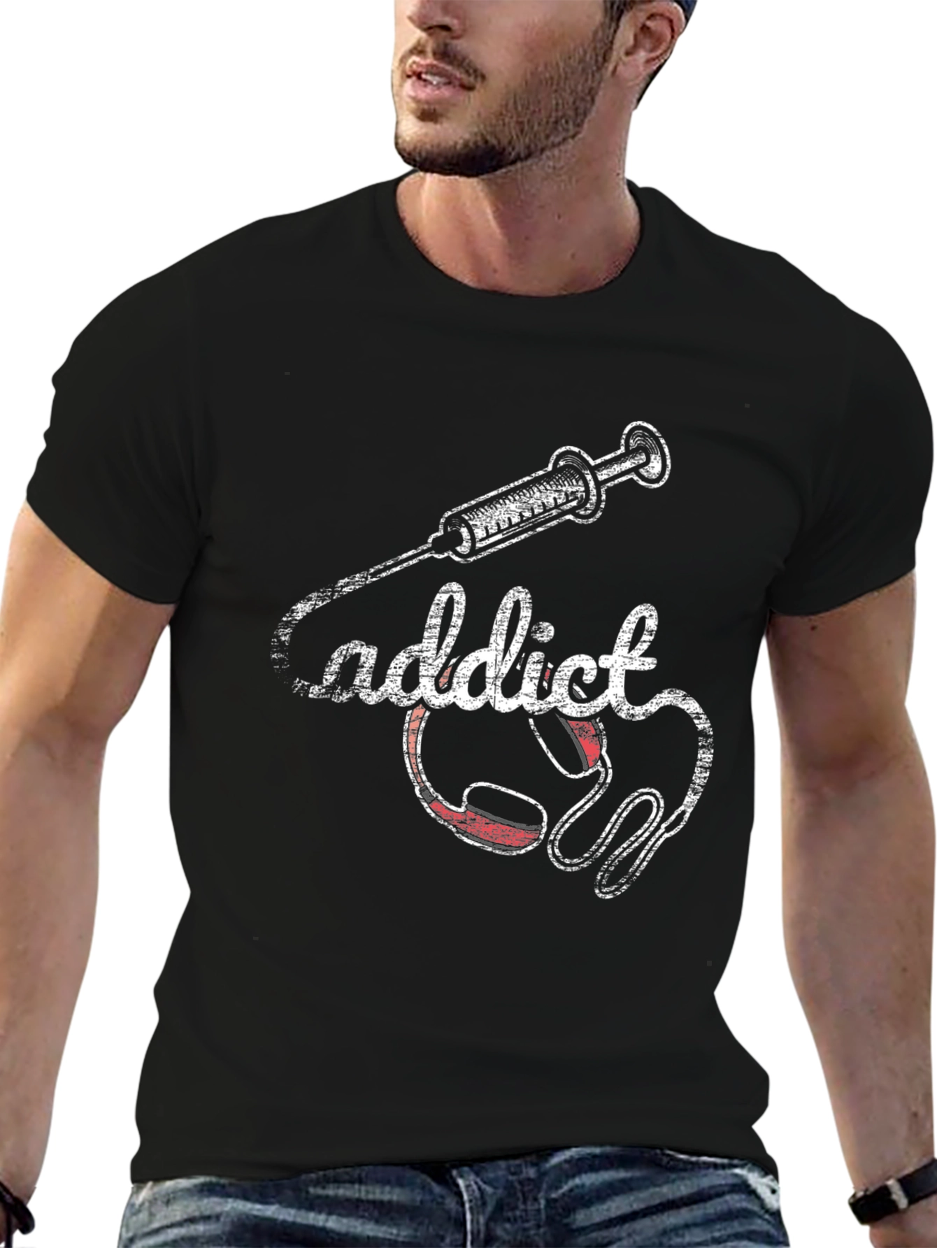 Black Addict Graphic Tee view 6
