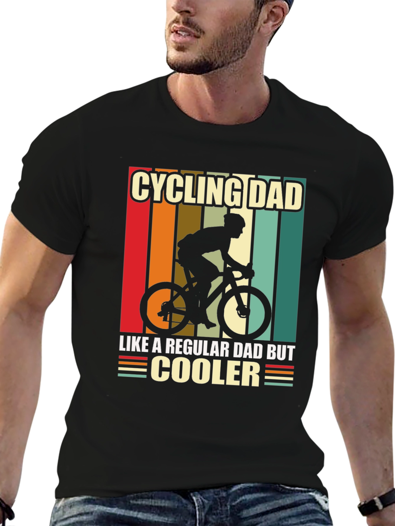 Black Cycling Dad T-Shirt - Like a Regular Dad But Cooler! view 6