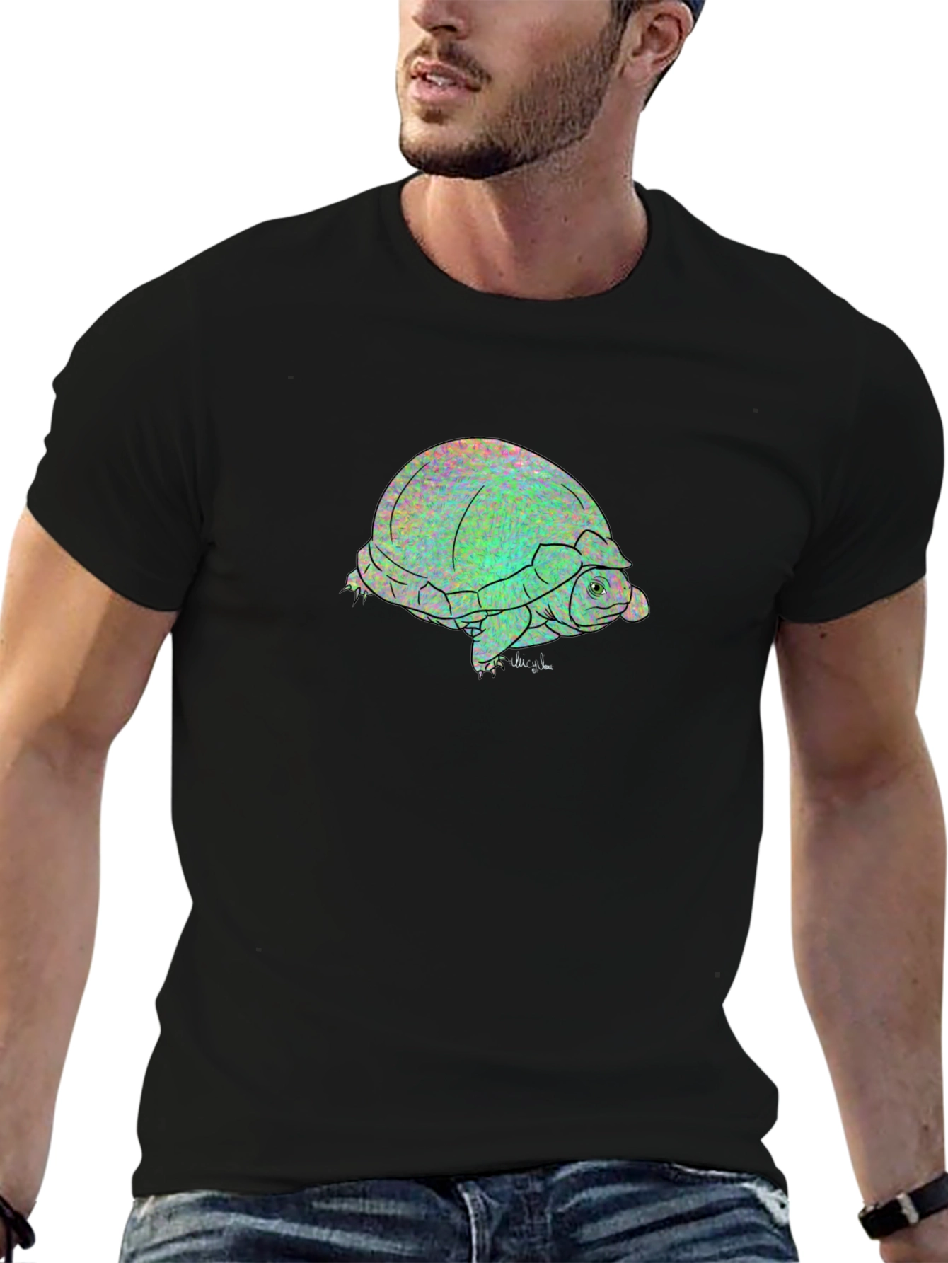 Black Turtle Graphic Tee - Black Unisex T-Shirt view 6