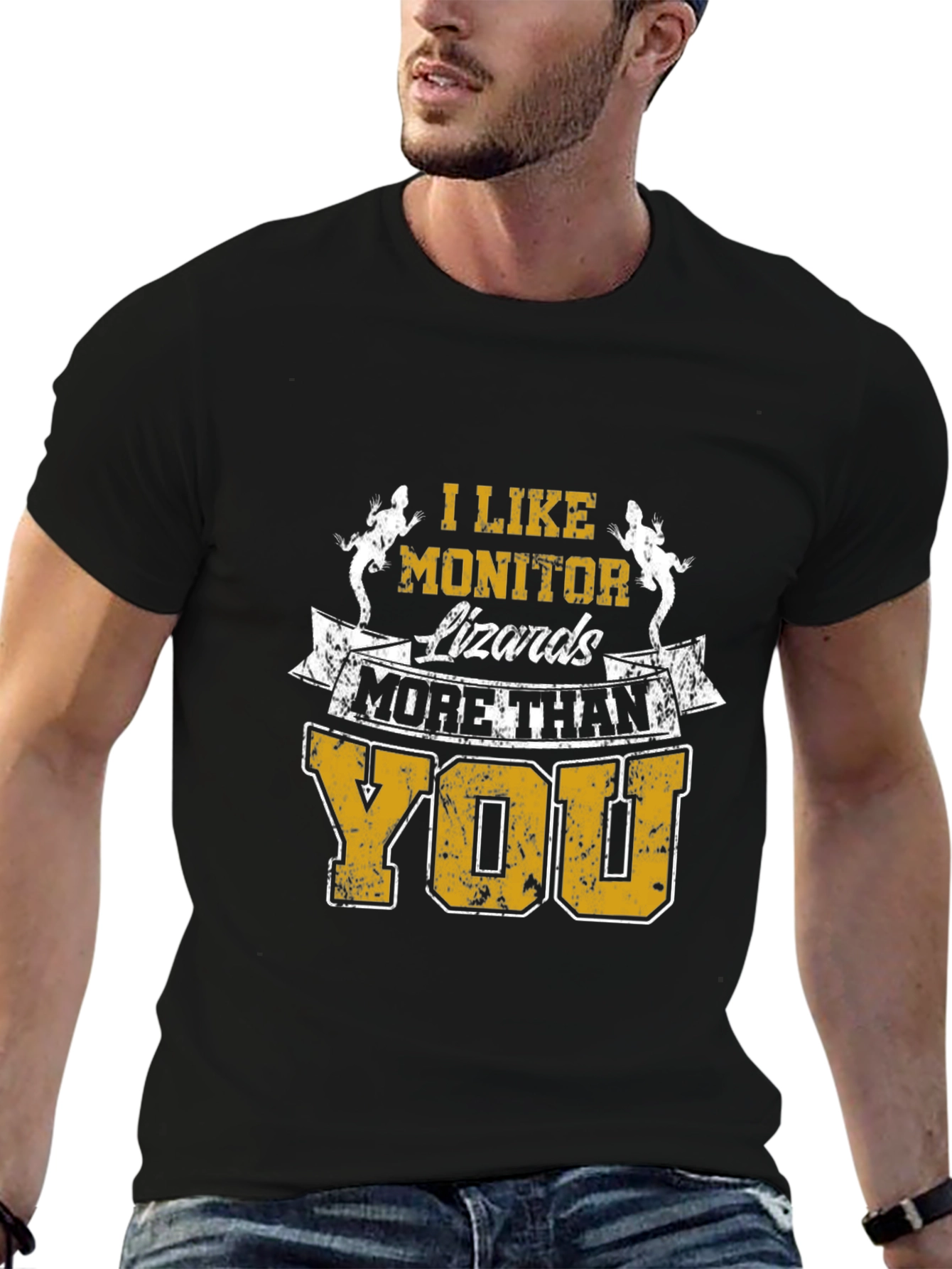 Black I Like Monitor Lizards More Than You T-Shirt view 6