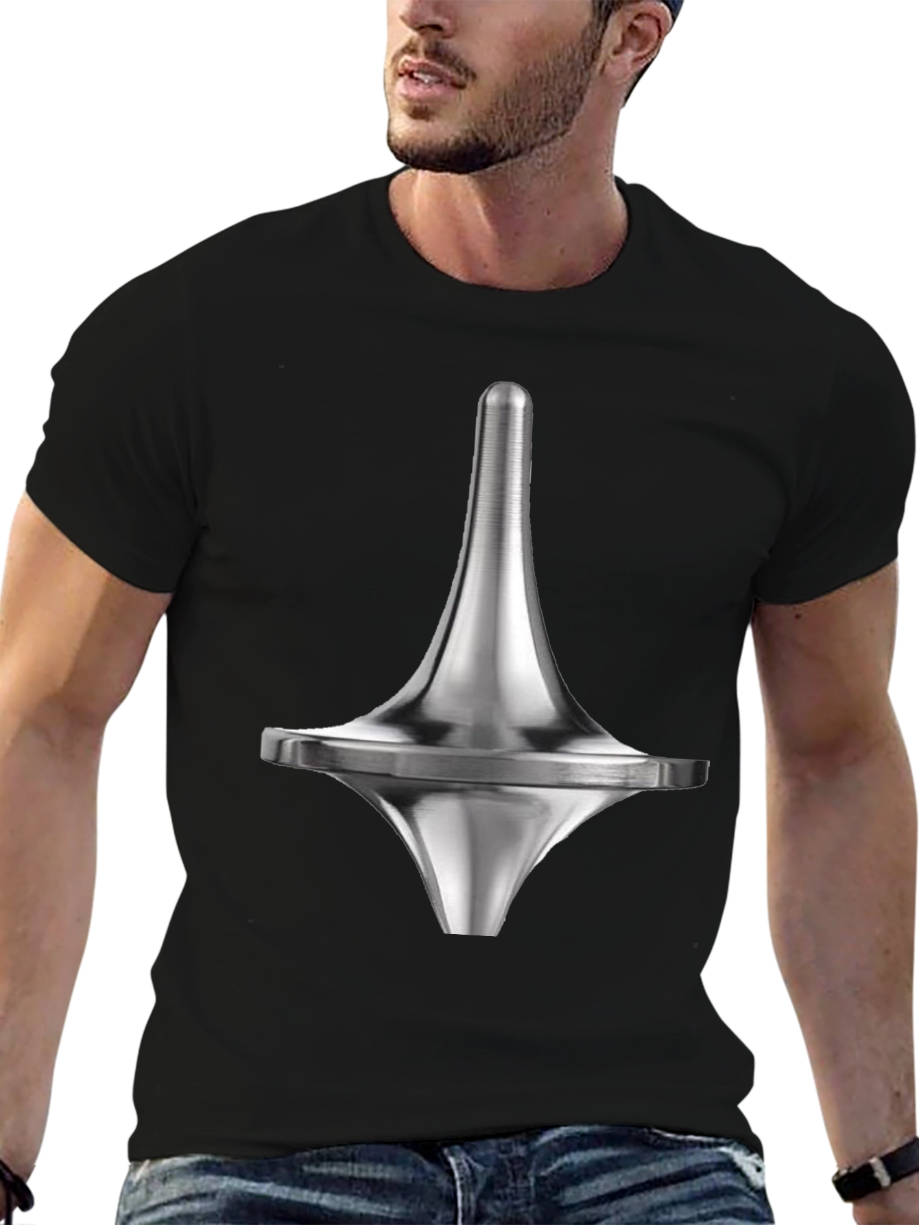 Black Inception Totem T-Shirt - Dream Spinner Design view 6