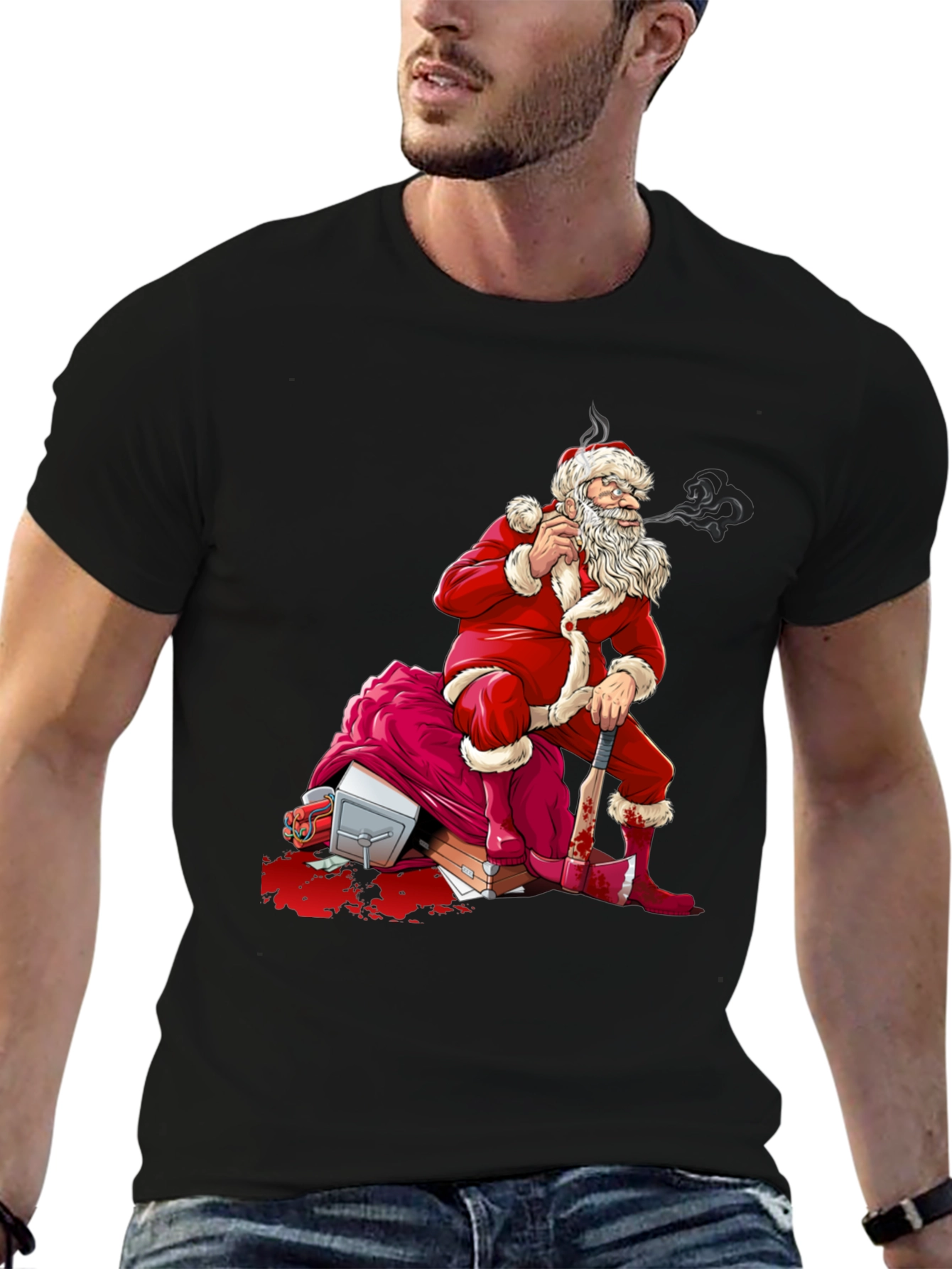 Bad Santa T-Shirt - Bloody Axe Christmas Tee - 6
