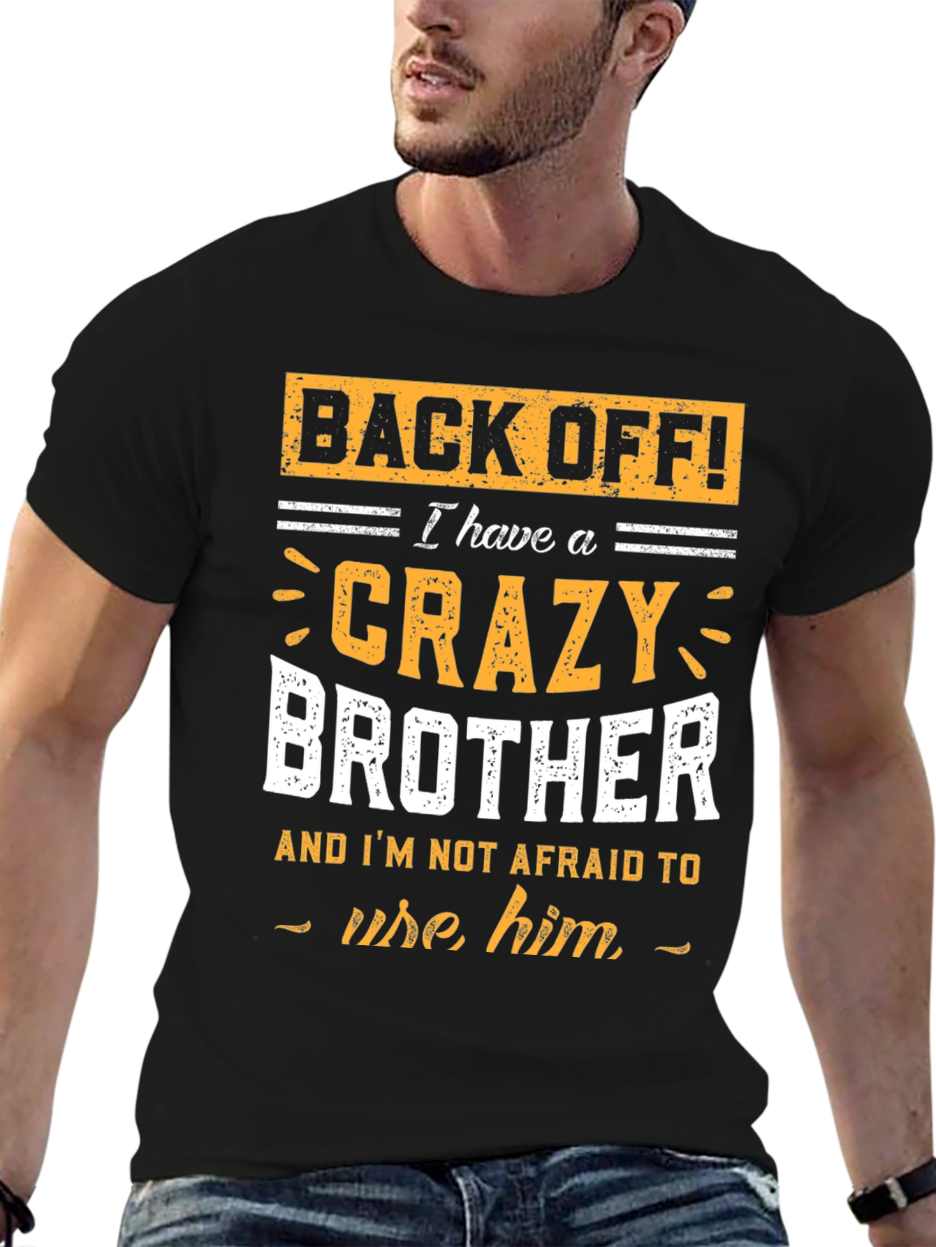 Black Crazy Brother T-Shirt: Back Off! view 6