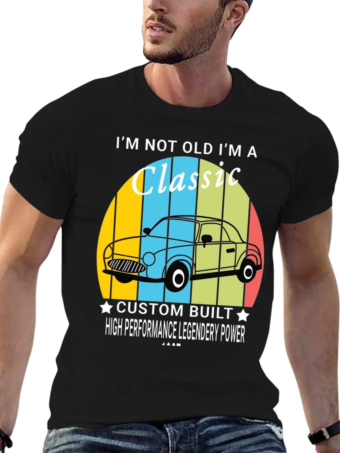 Black I'm Not Old I'm A Classic Car T-Shirt view 6