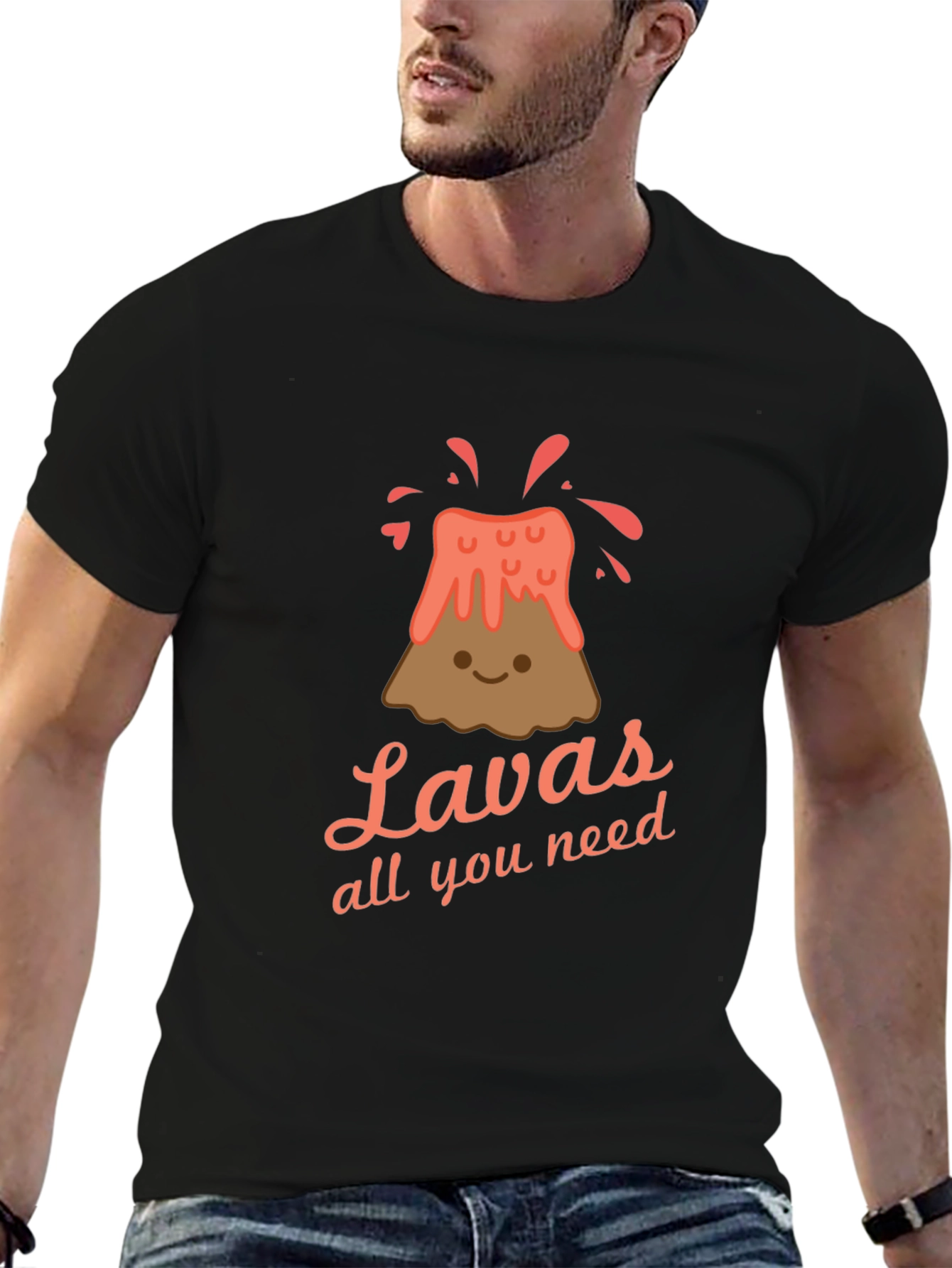 Black Cute Lava Volcano Graphic T-Shirt -  All You Need! view 6