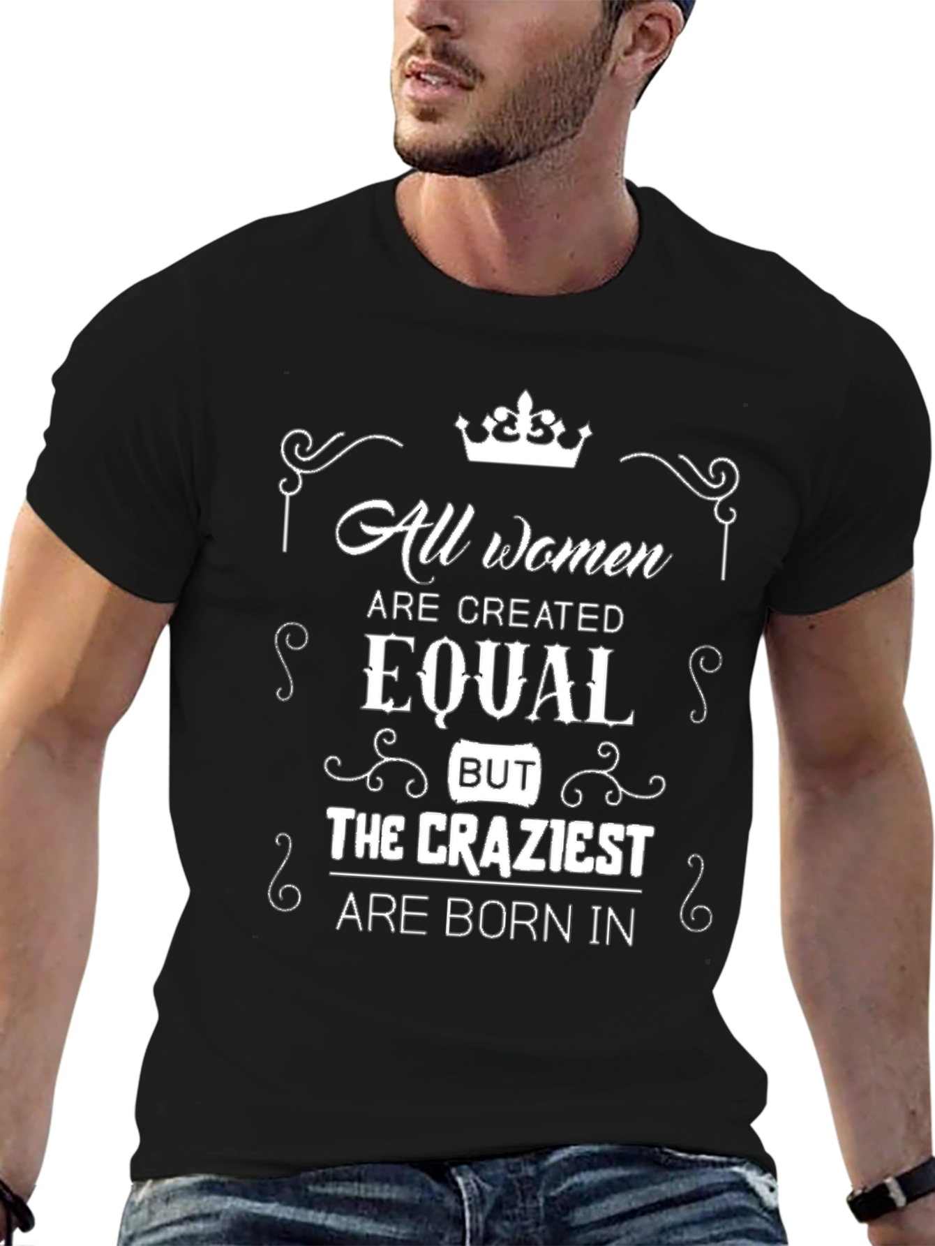 Black All Women are Created Equal Men's T-Shirt view 6