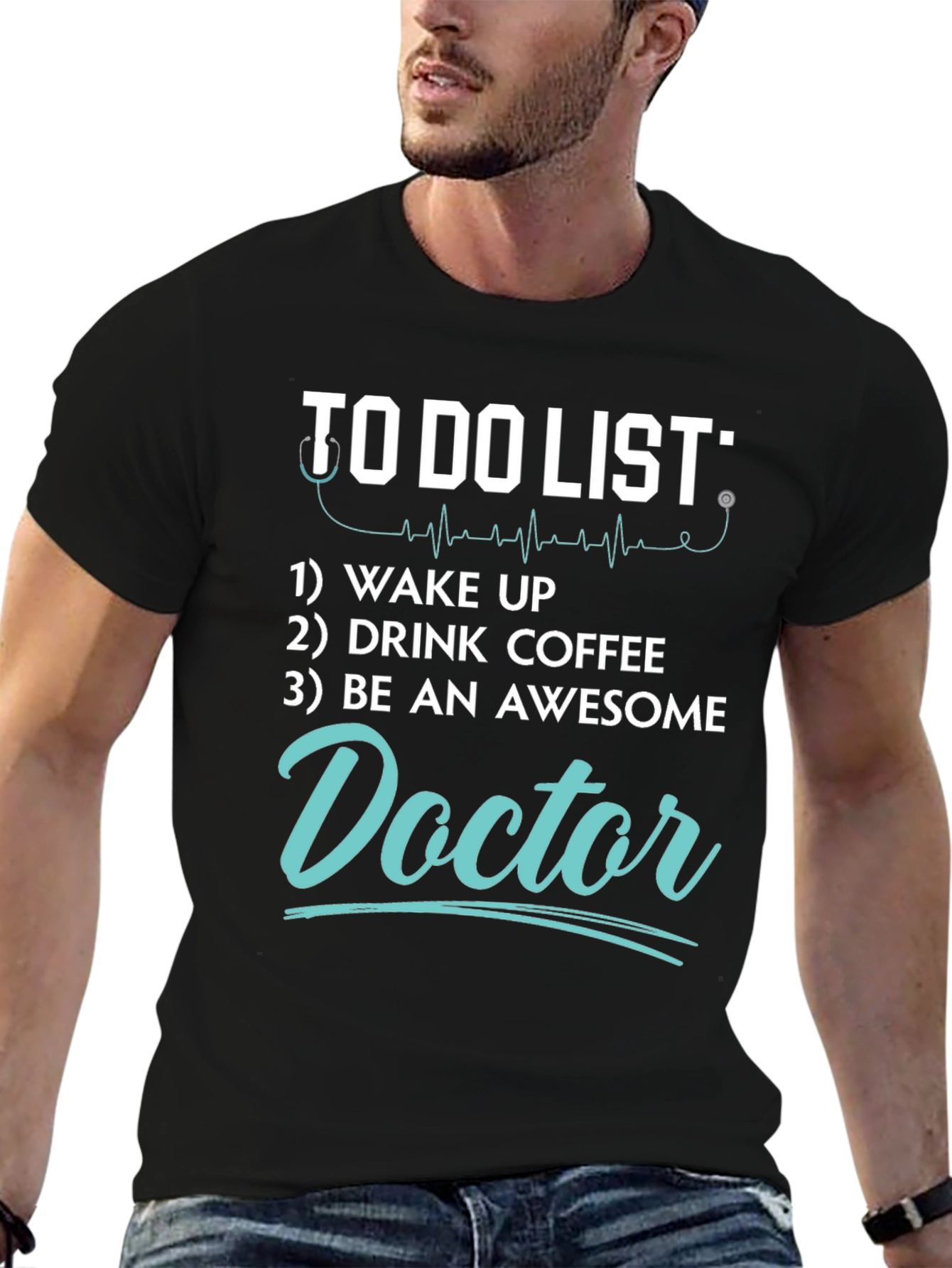 Black Doctor To-Do List Graphic Tee view 6
