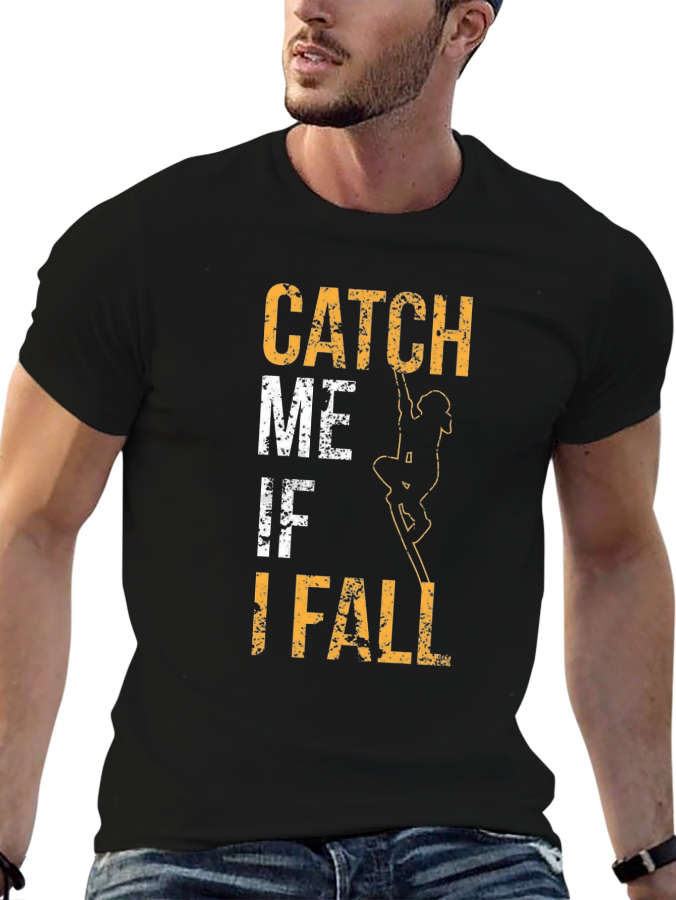 Black Catch Me If I Fall T-Shirt view 6