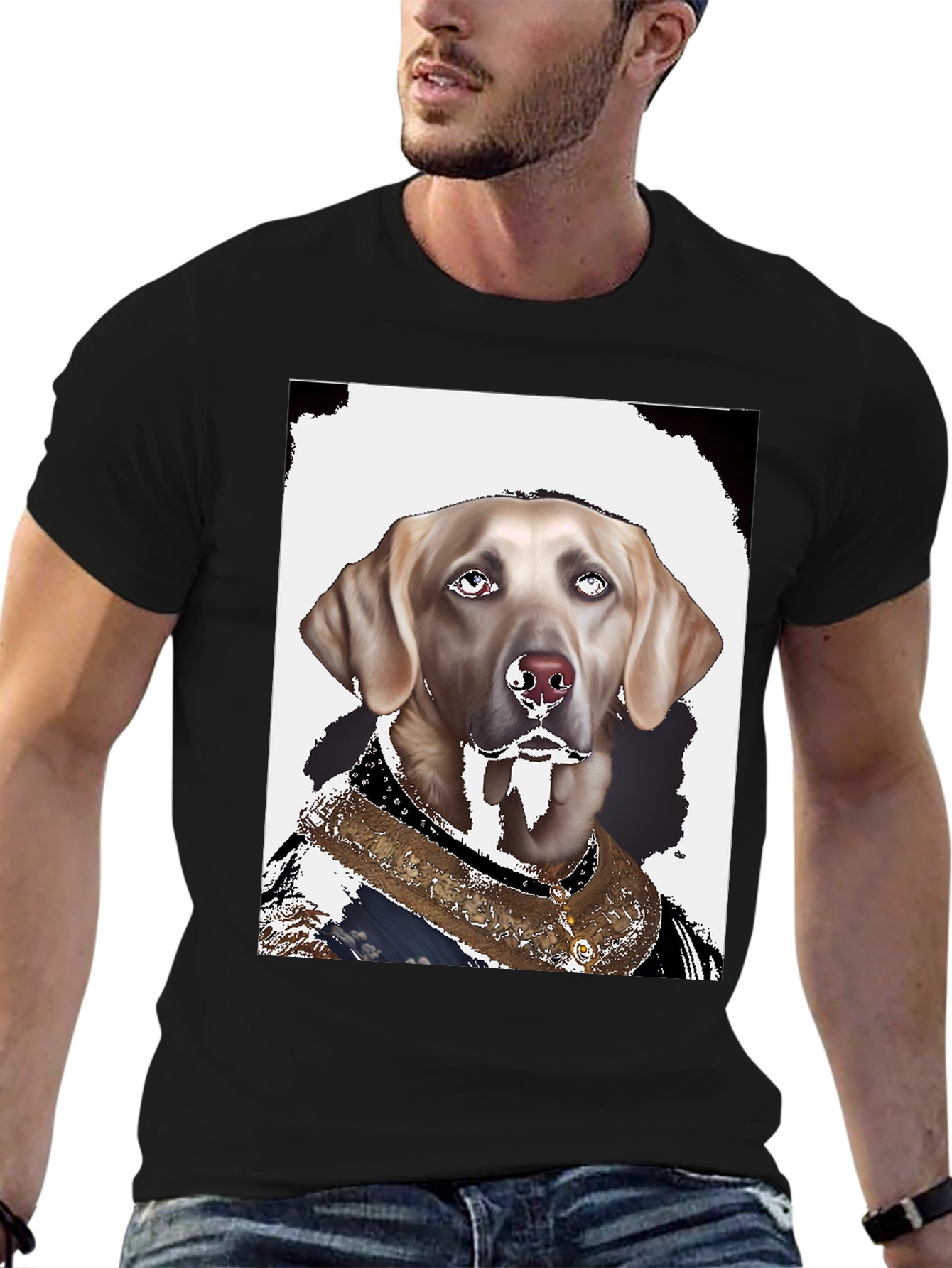Black Regal Dog Graphic Tee - Canine Royalty view 6