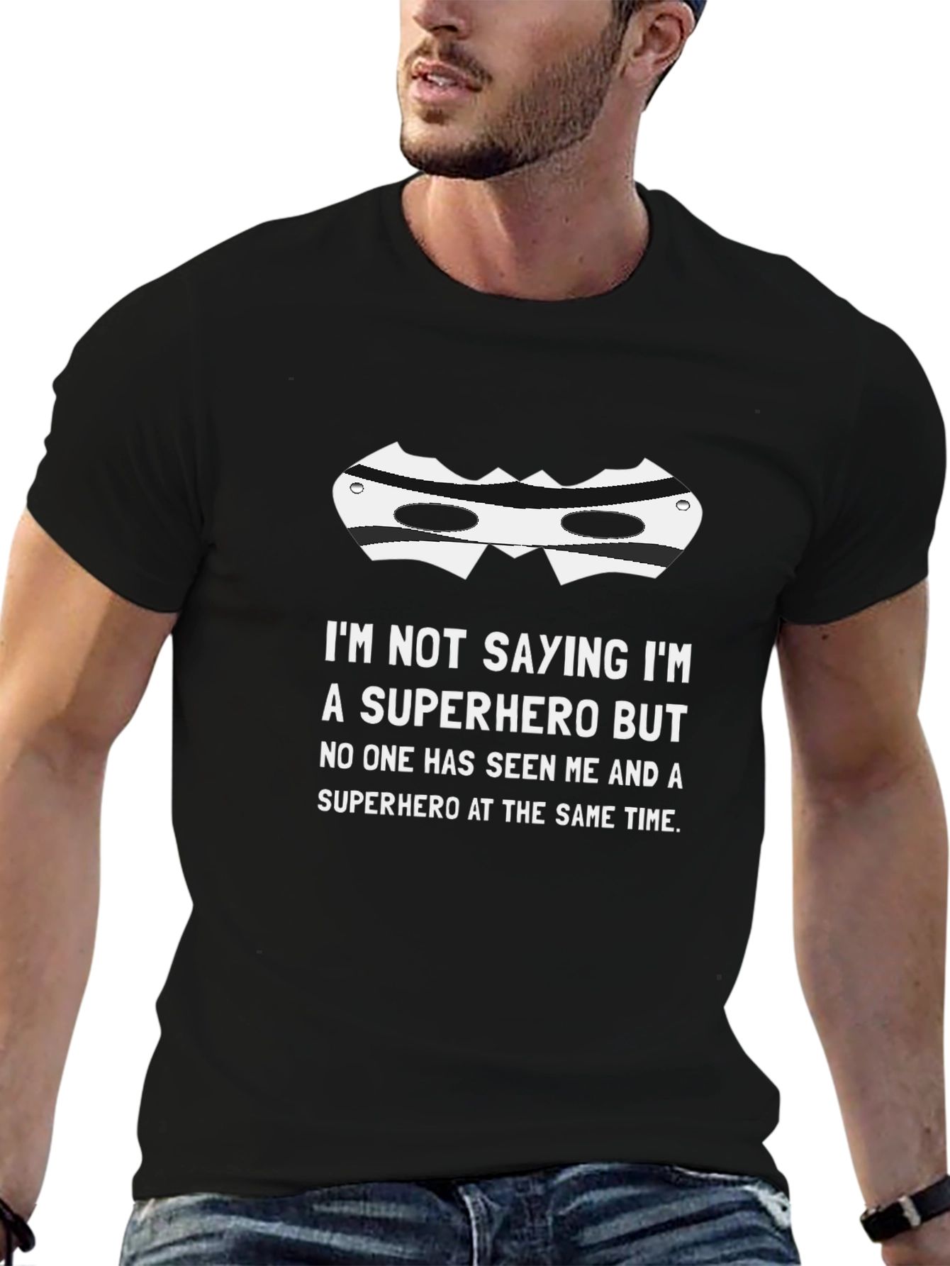 Black Superhero Mask T-Shirt - I'm Not Saying I'm a Superhero view 6