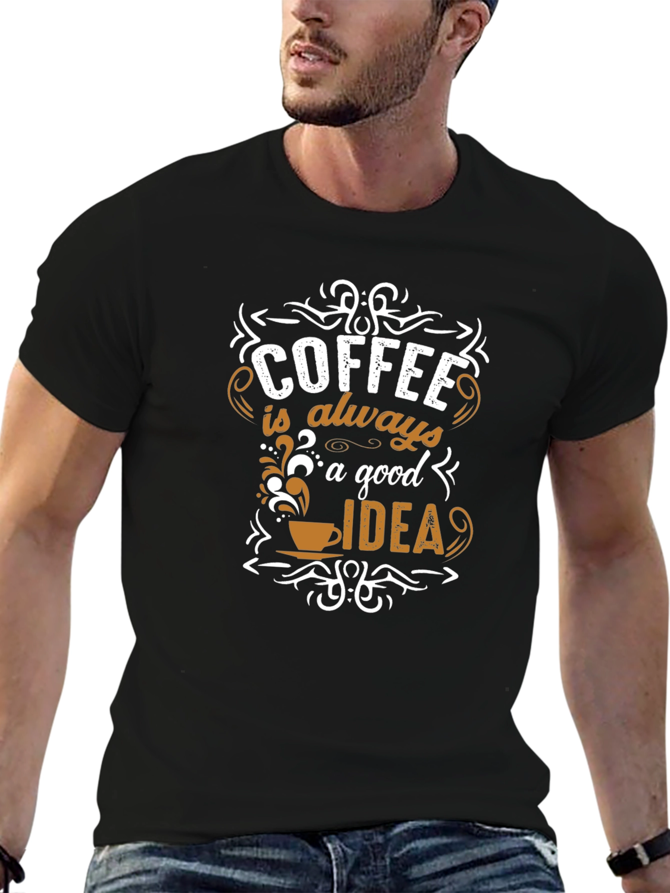 Black Coffee is Always a Good Idea T-Shirt view 6