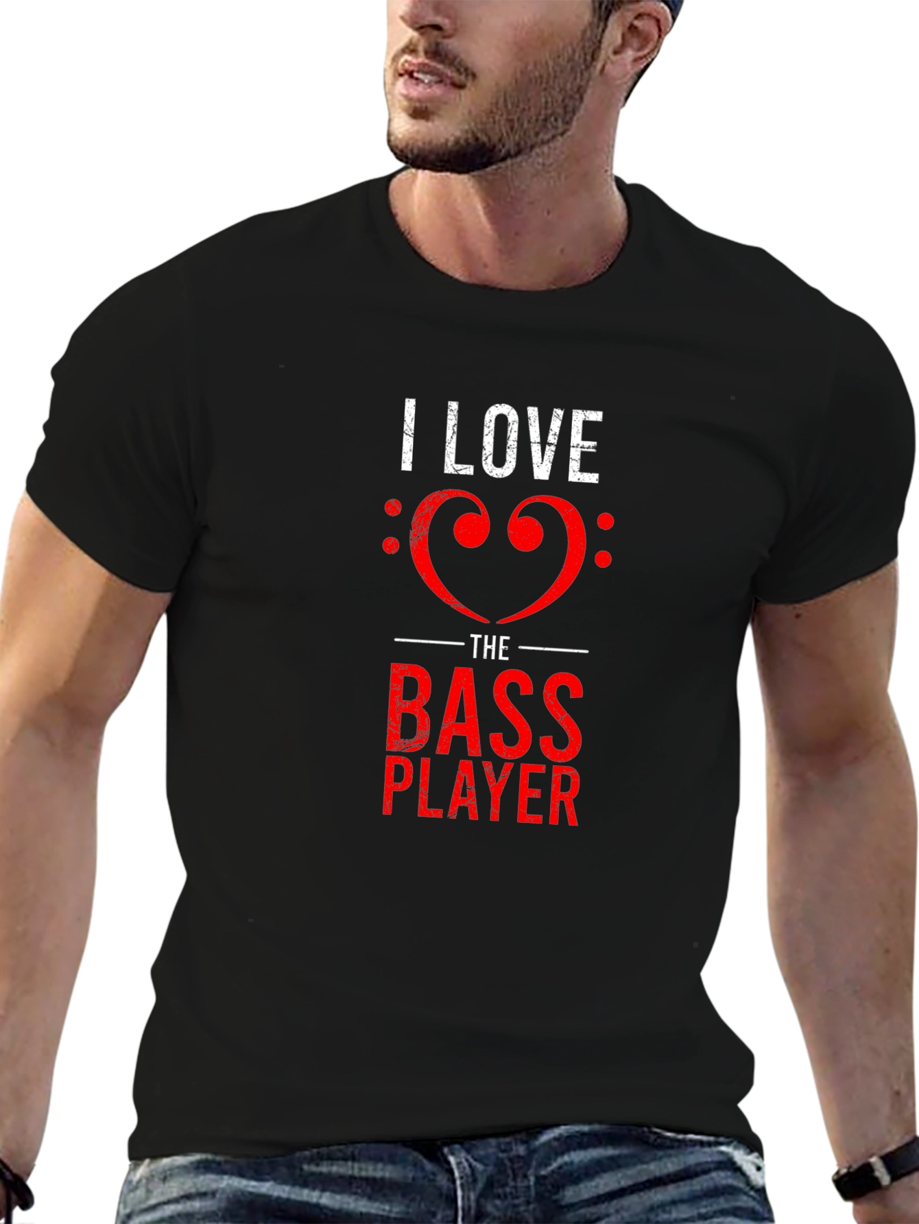 Black I Love the Bass Player T-Shirt - Music Lover Tee view 6