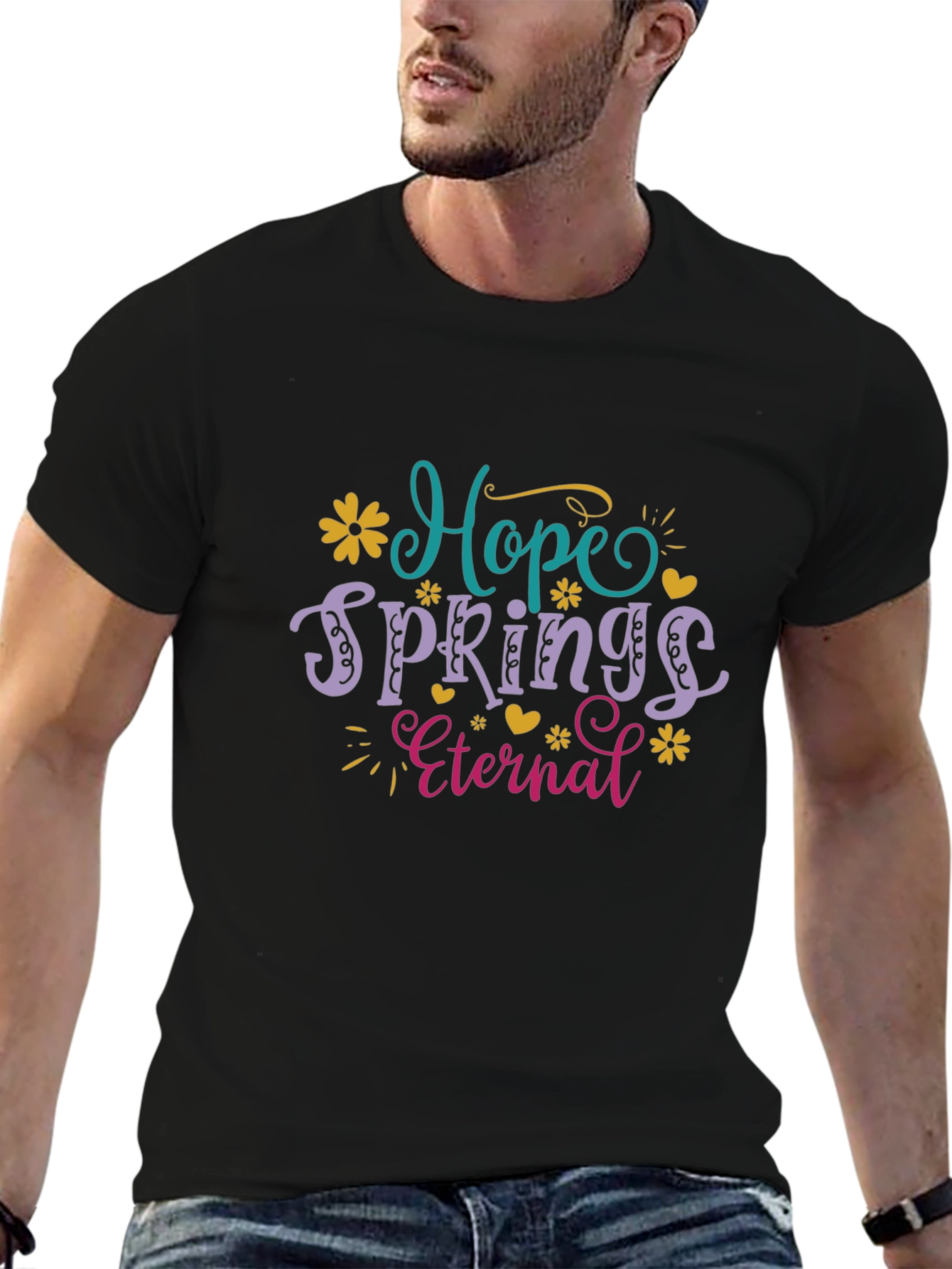 Black Hope Springs Eternal Graphic T-Shirt view 6