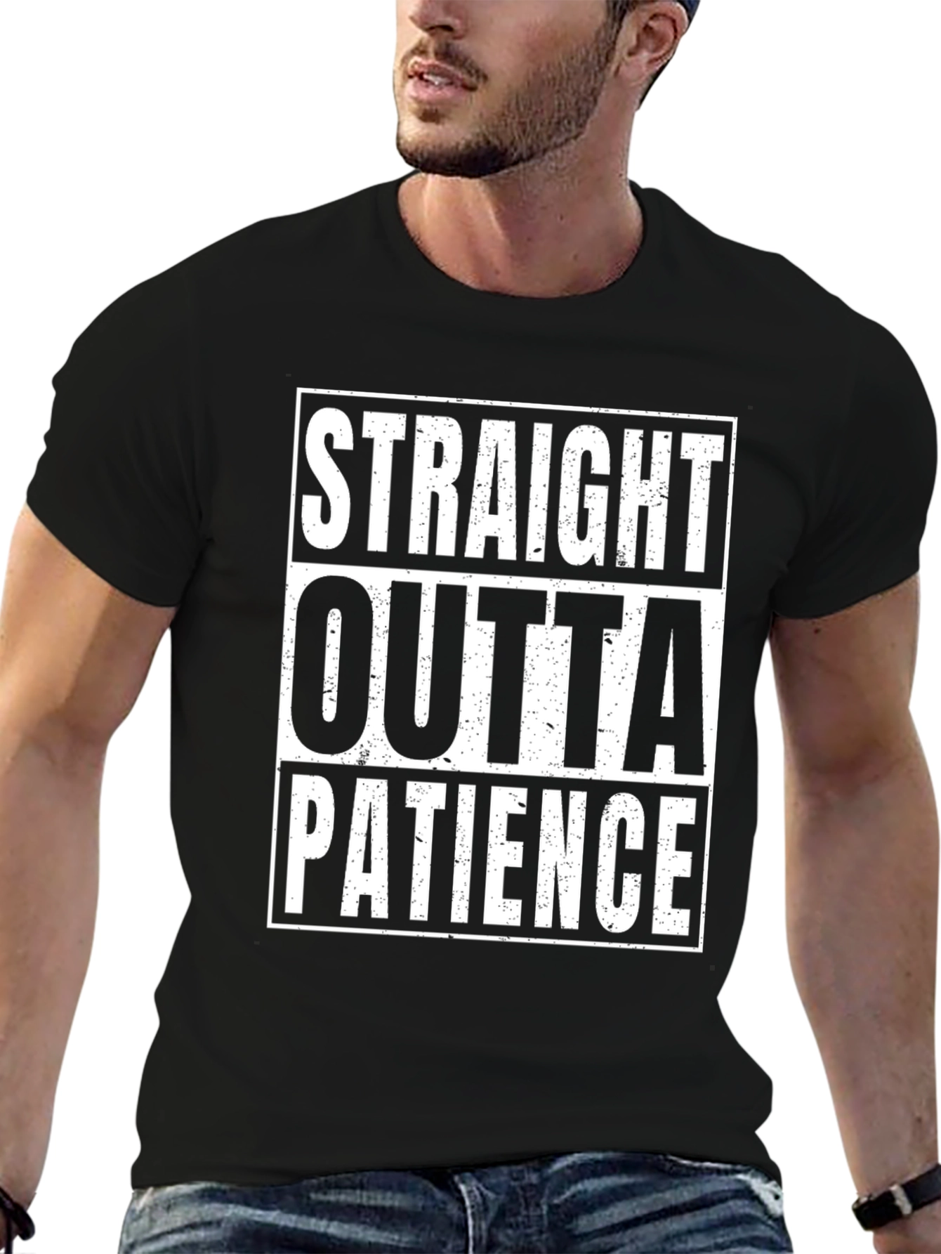 Black Straight Outta Patience Graphic Tee view 6