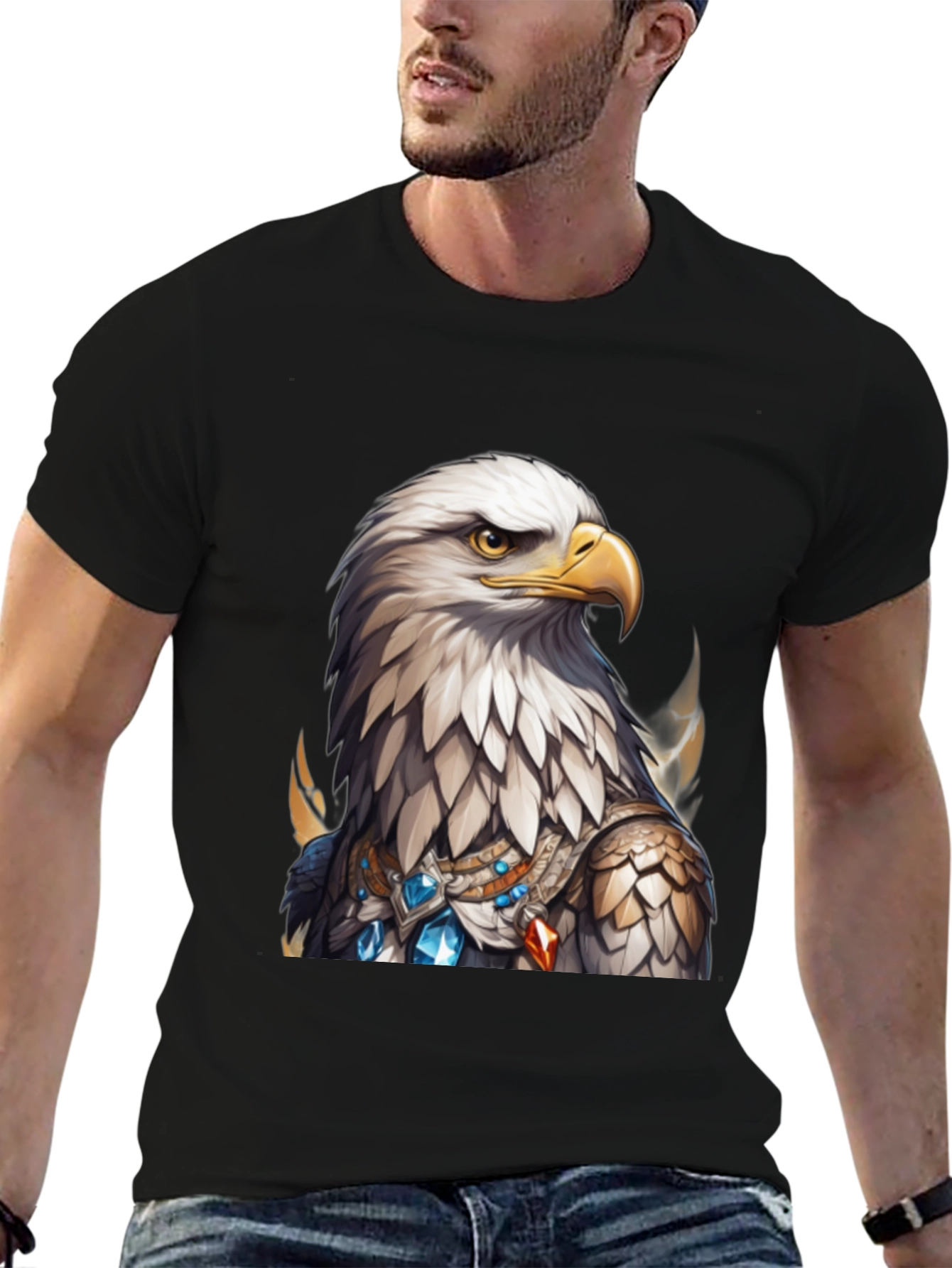Black Eagle Warrior T-Shirt - Black Graphic Tee view 6