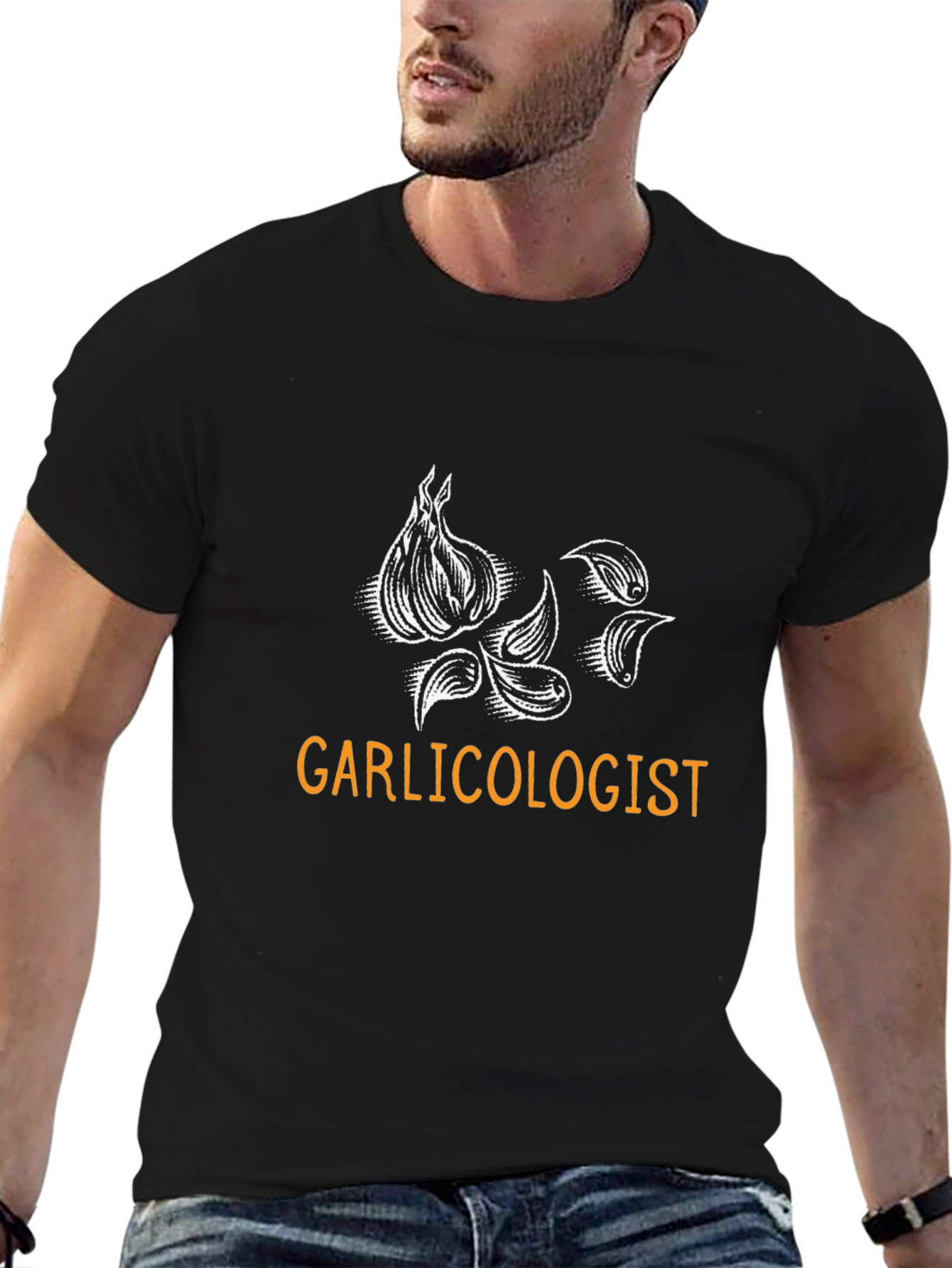 Black Garlicologist Graphic T-Shirt - Black Cotton Tee view 6
