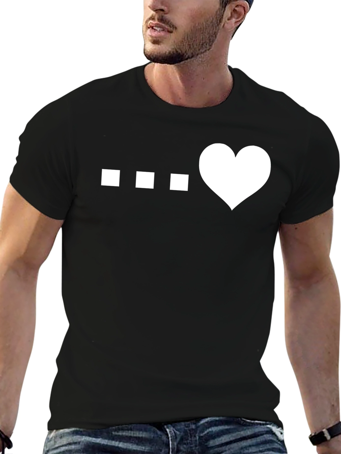 Black Heartbeat Graphic Tee - Modern Casual Style view 6