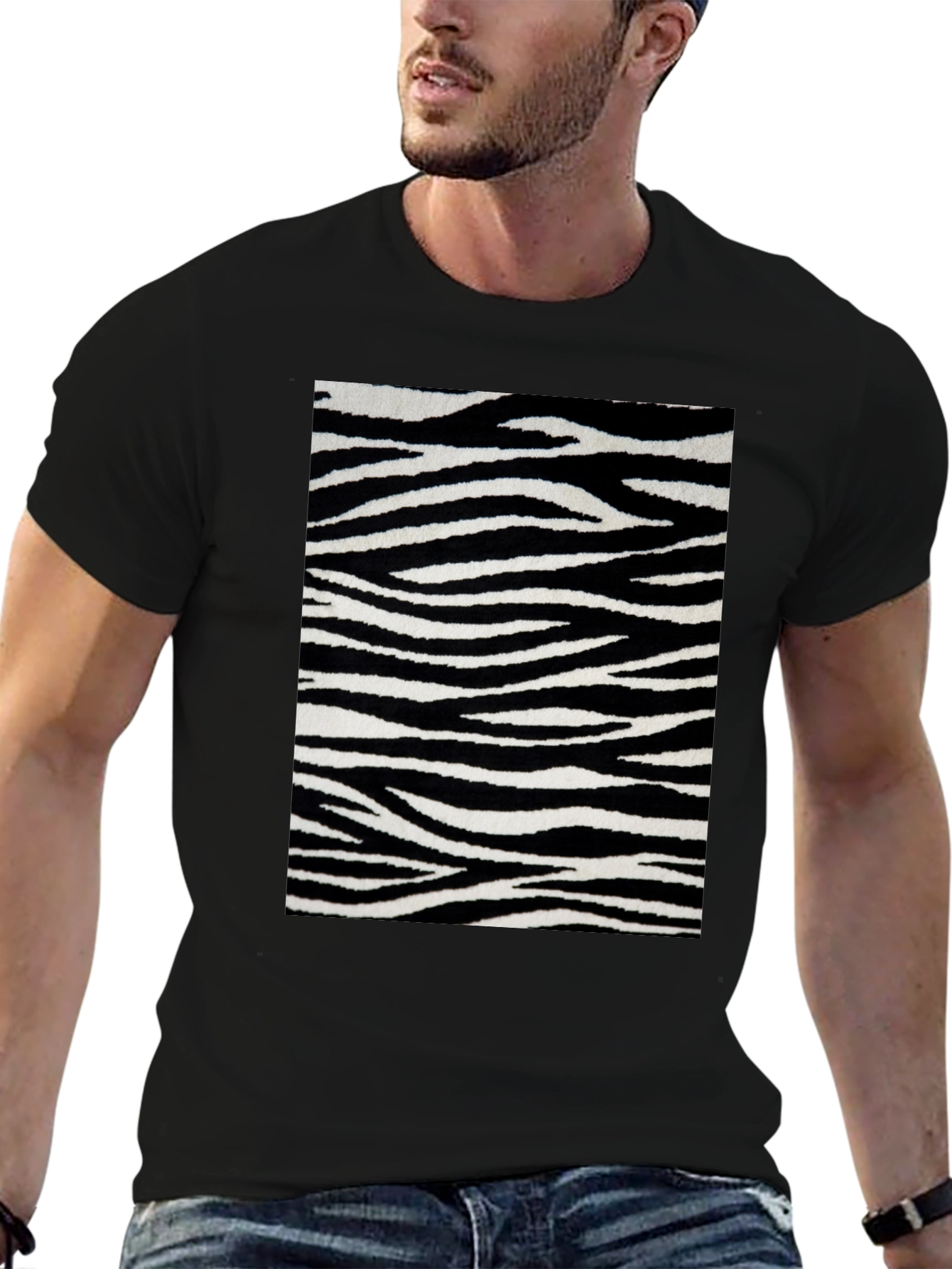 Black Zebra Stripe Graphic Tee - Bold Style view 6