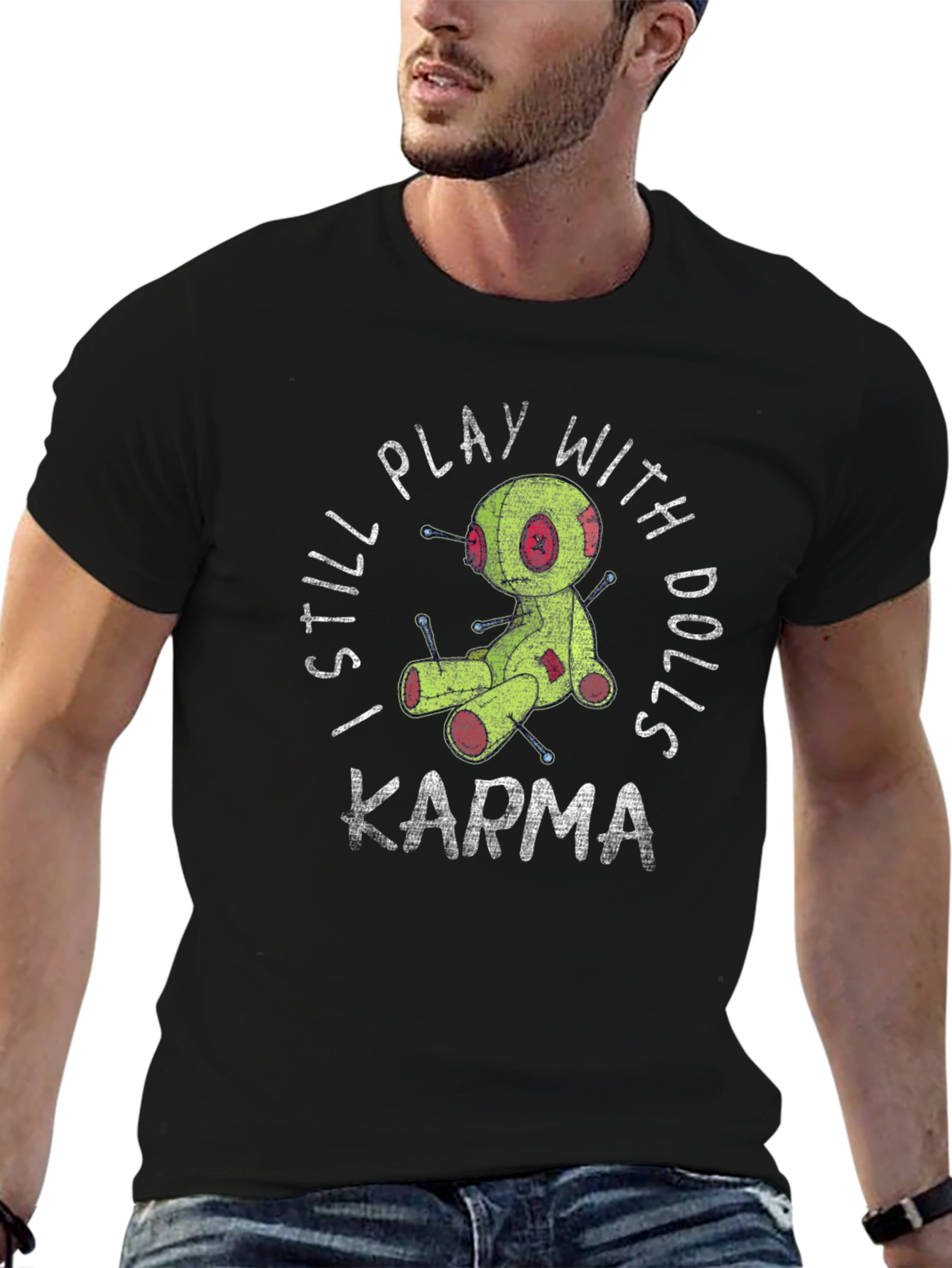 Black Karma Voodoo Doll Graphic T-Shirt view 6