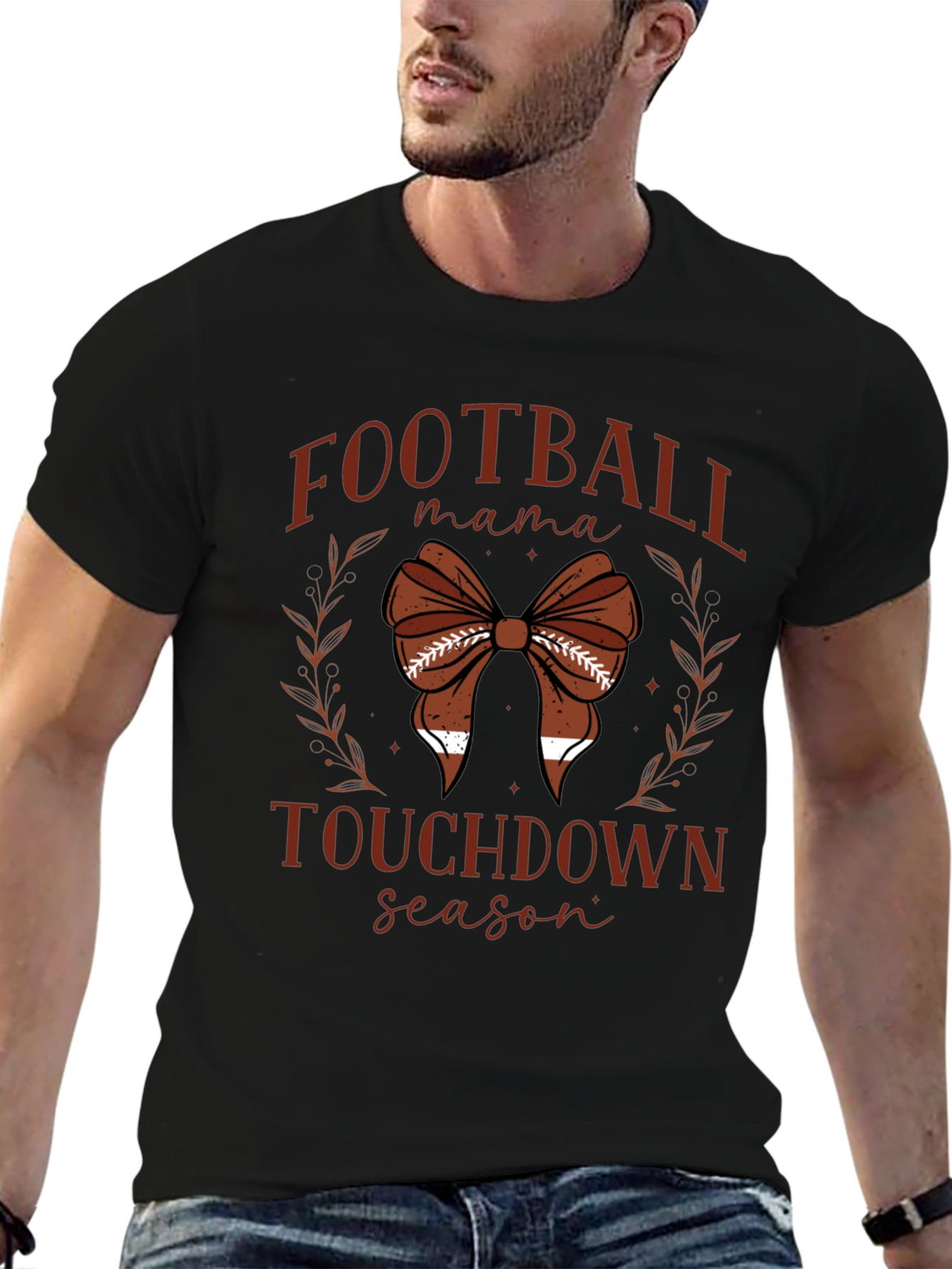 Black Football Mama Touchdown Season Tee view 6