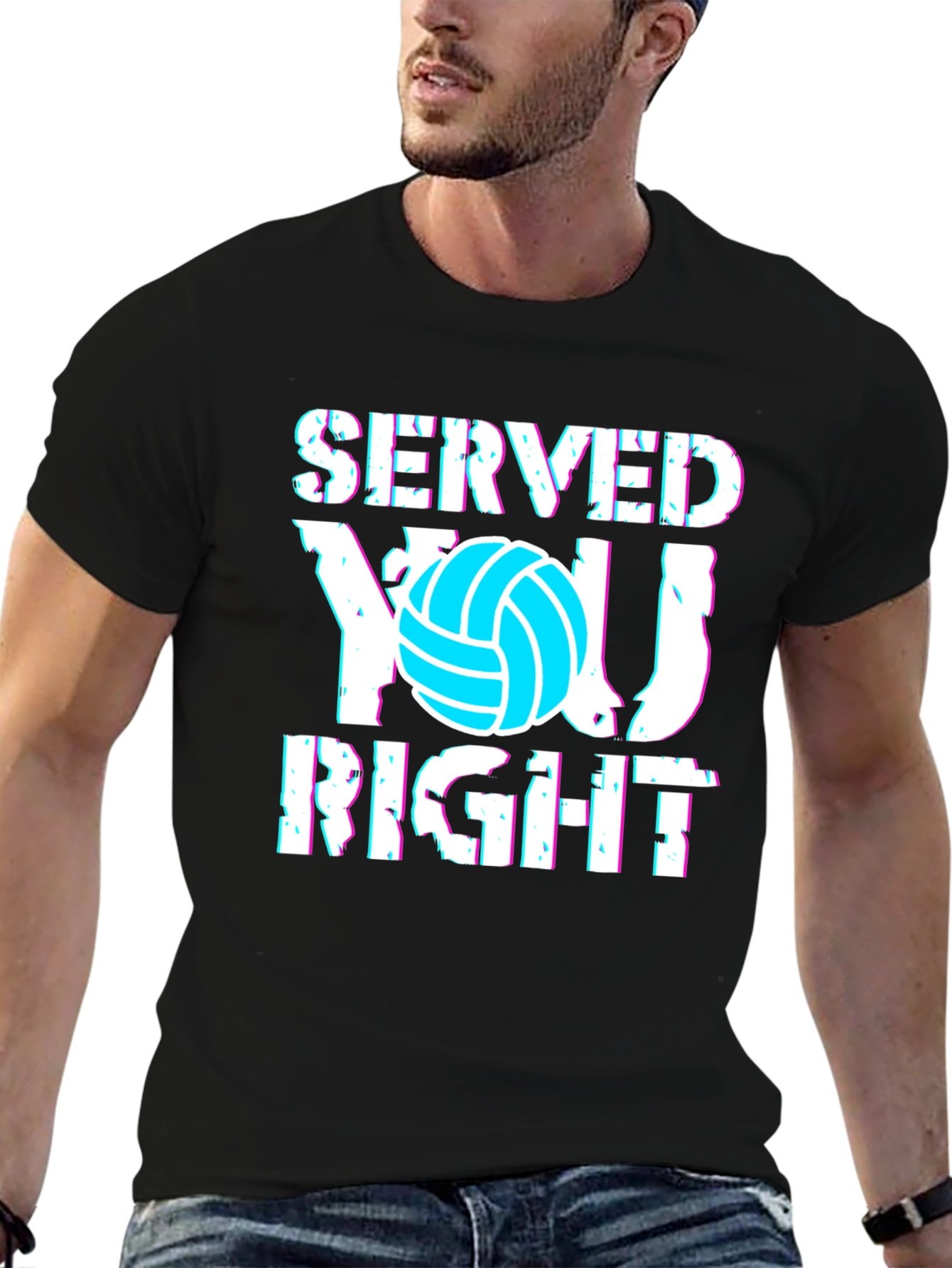 Black Served You Right Volleyball Graphic Tee view 6